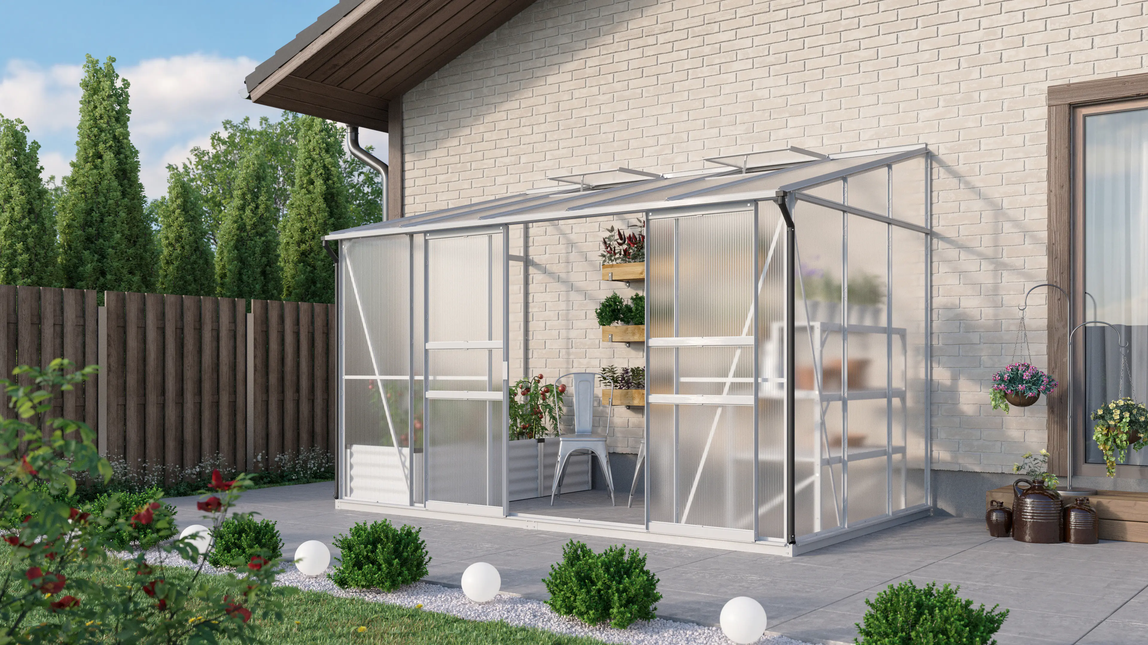 Vitavia Anlehngewächshaus Osiris 6500 190 x 317 cm 4 mm Hohlkammerplatten