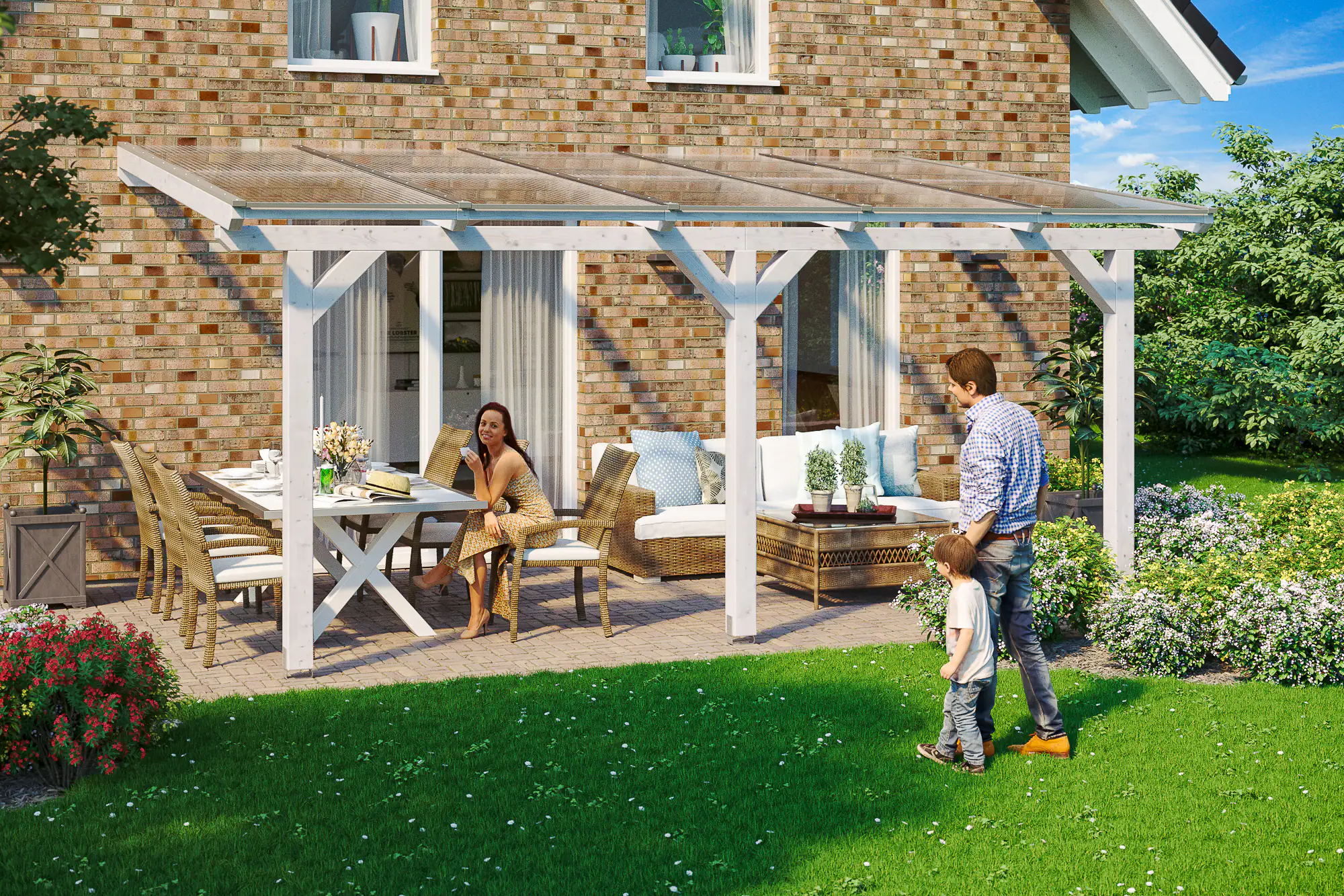 SKAN HOLZ Terrassenüberdachung Andria 541 x 350 cm Leimholz