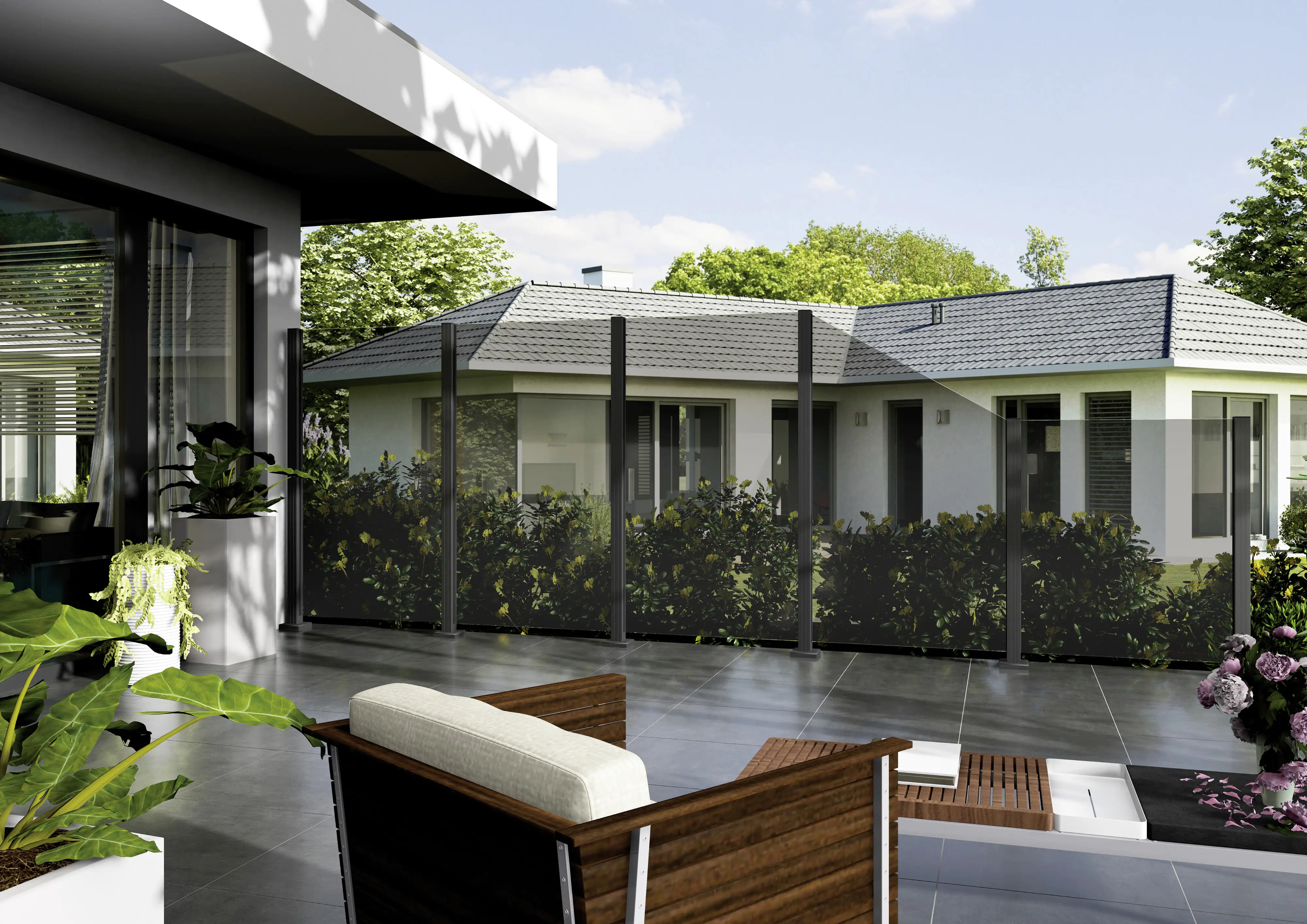 Ambiente Glaszaun B x H: 103 cm x 120 cm, gehärtetes 8 mm Glas Ambiente Glaszaun B x H: 103 cm x 120 cm, gehärtetes 8 mm Glas