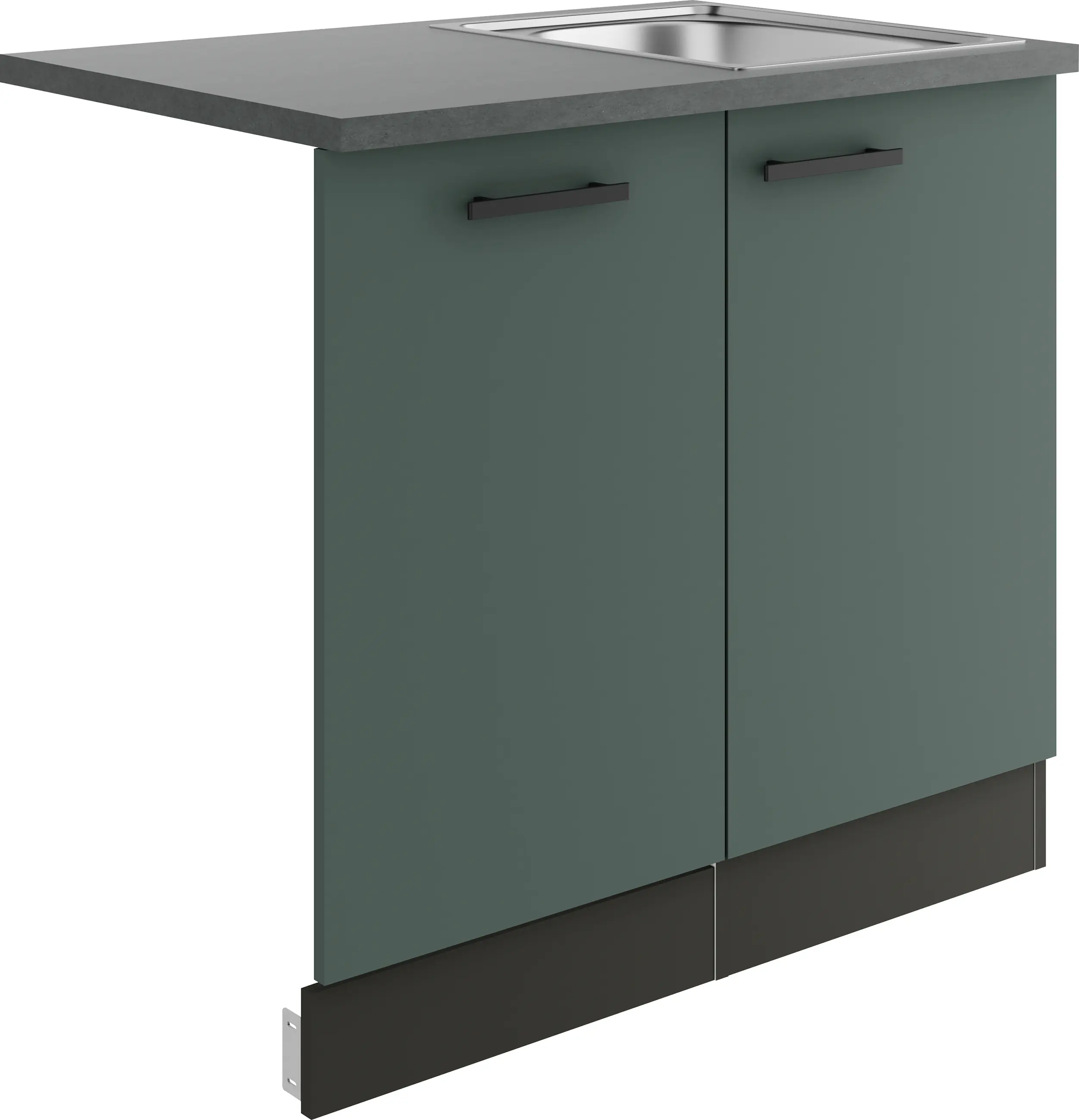 Optifit Spüle mit Unterschrank-Set Verona 405 steingrün/anthrazit 90 cm