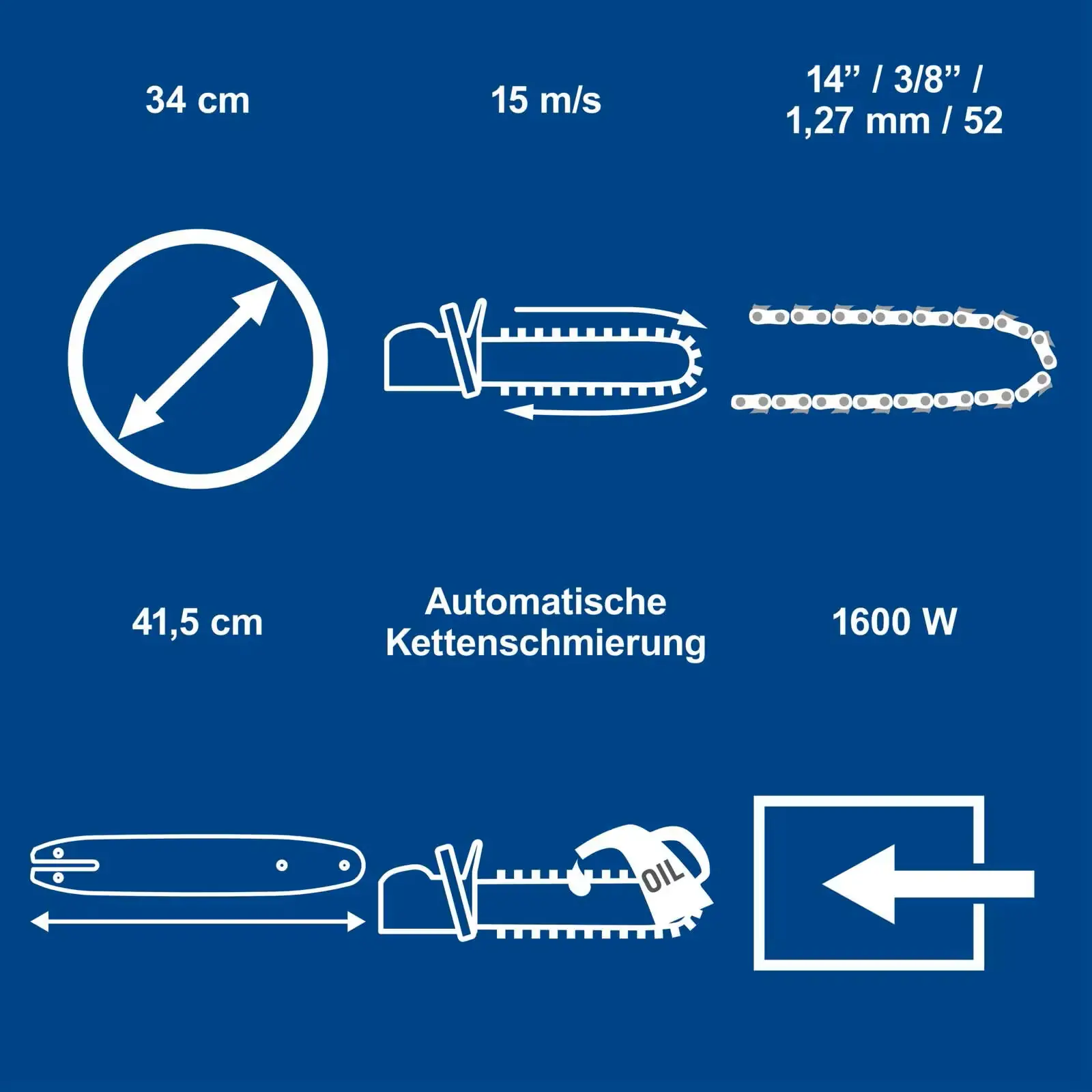 Scheppach Elektro-Kettensäge ECS1600 