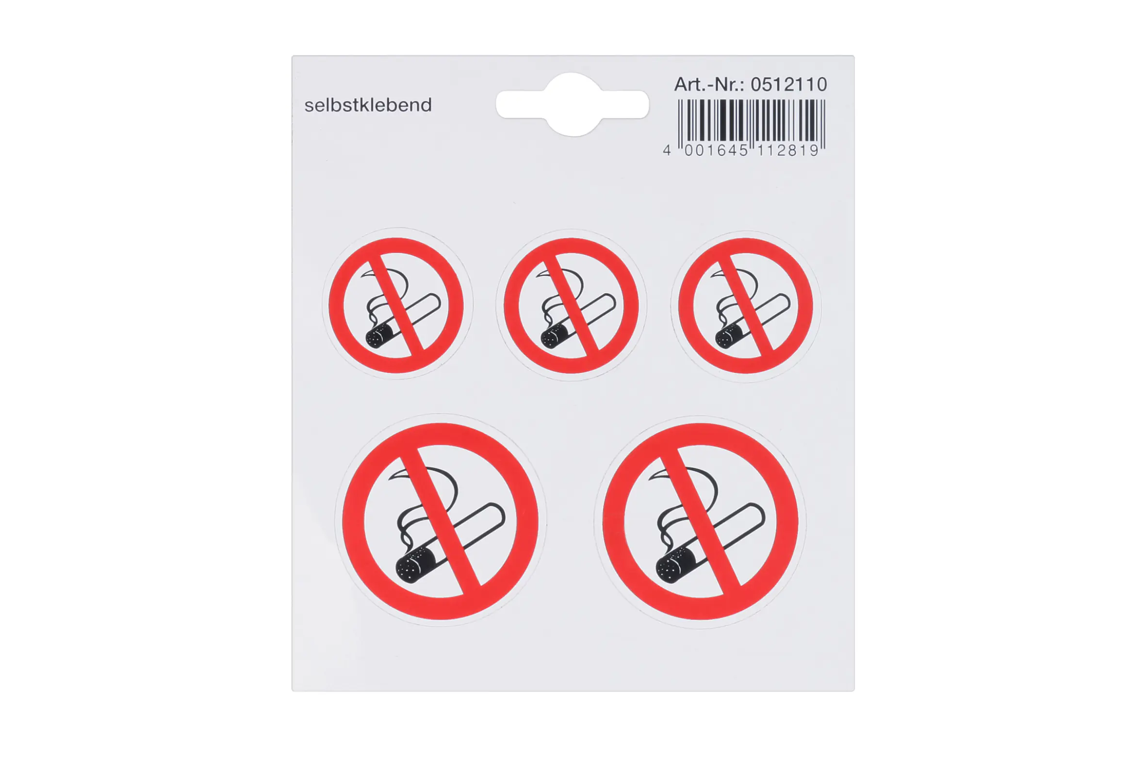 Conmetall Aufkleber Rauchen verboten PVC Ø 3,2-4,5 cm rot/weiß