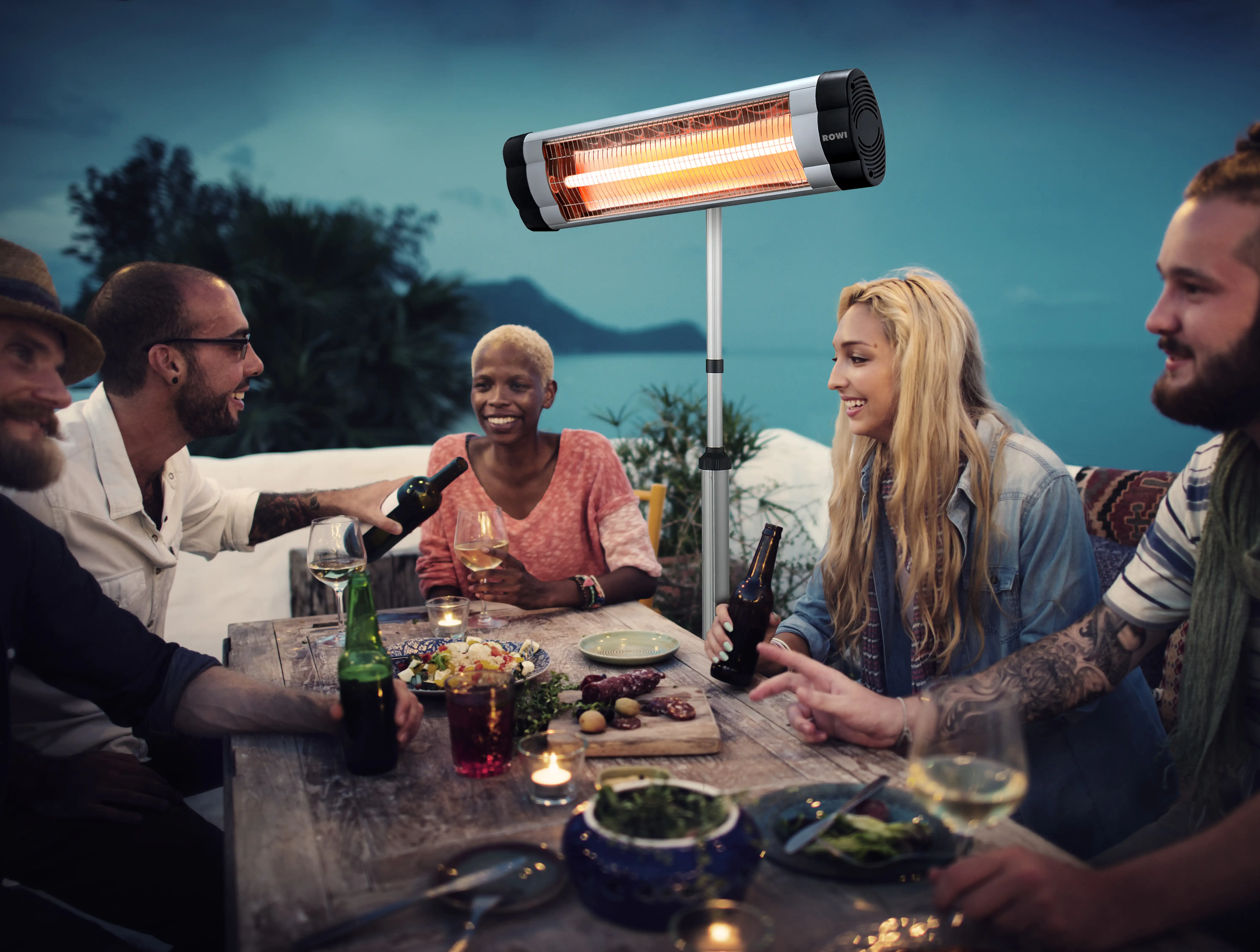 4012294209485_3 Rowi Infrarot-Terrassenheizstrahler 2000 W Basic, Quarzröhre