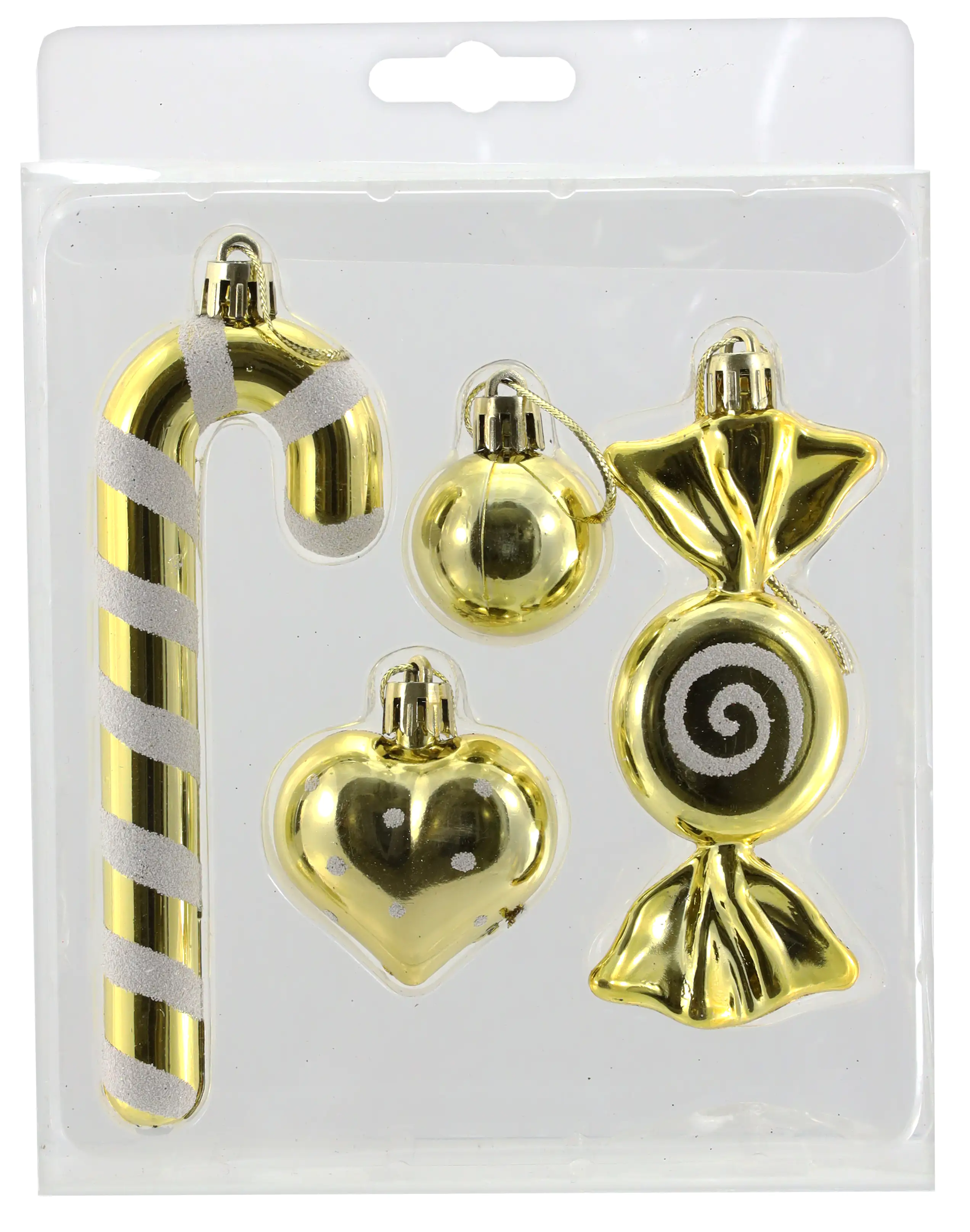 Ornamente zum Hängen 4 verschiedene Motive gold