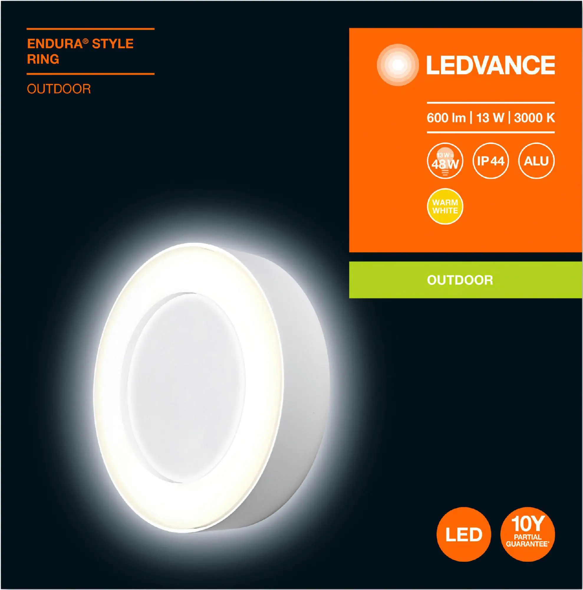 Ledvance Außenleuchte Endura Style Ring weiß