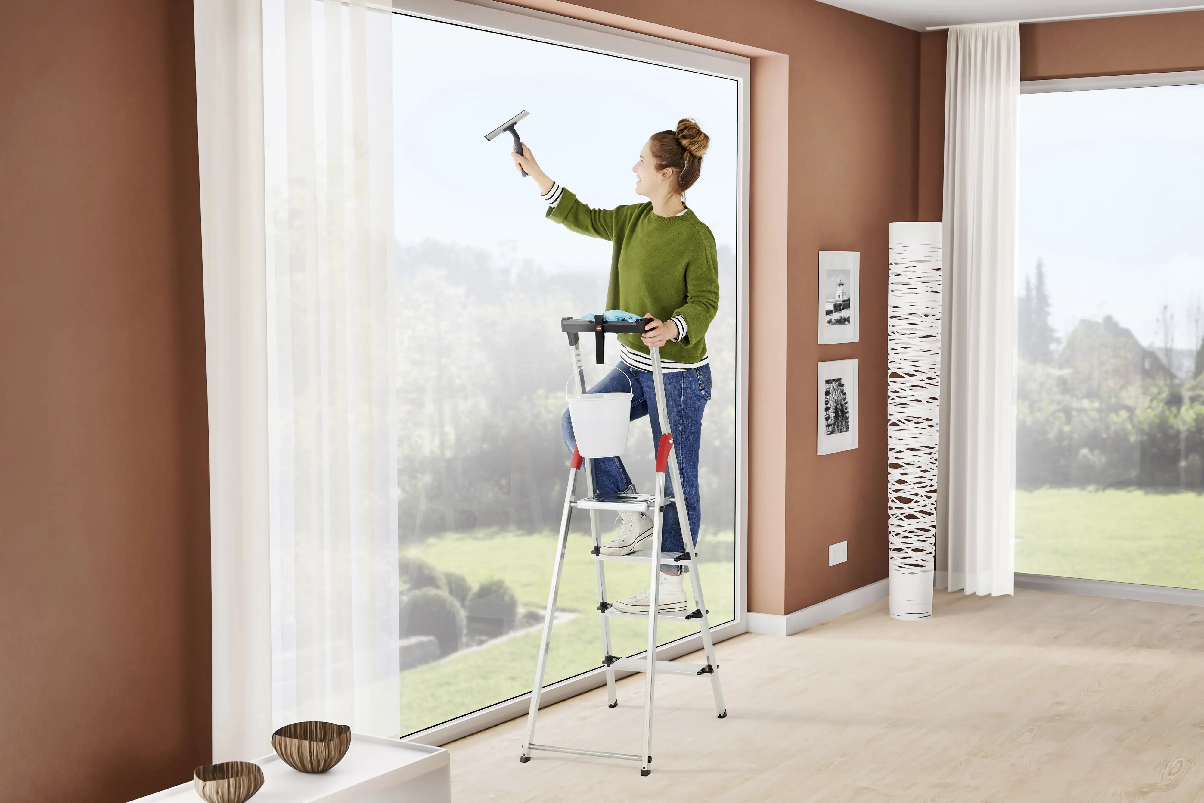 Hailo Aluminium-Sicherheits-Stehleiter L80 ComfortLine 3,28 m