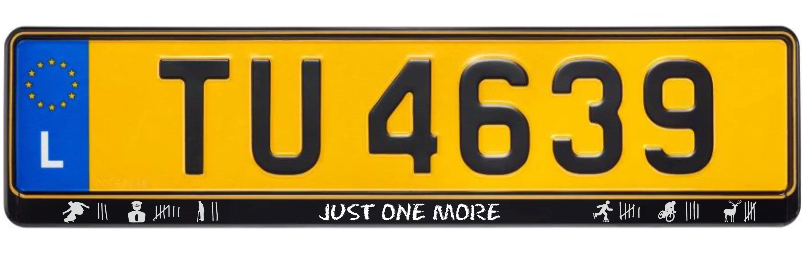 Hermann Schütz Design Kennzeichenrahmen one more time Luxemburg schwarz