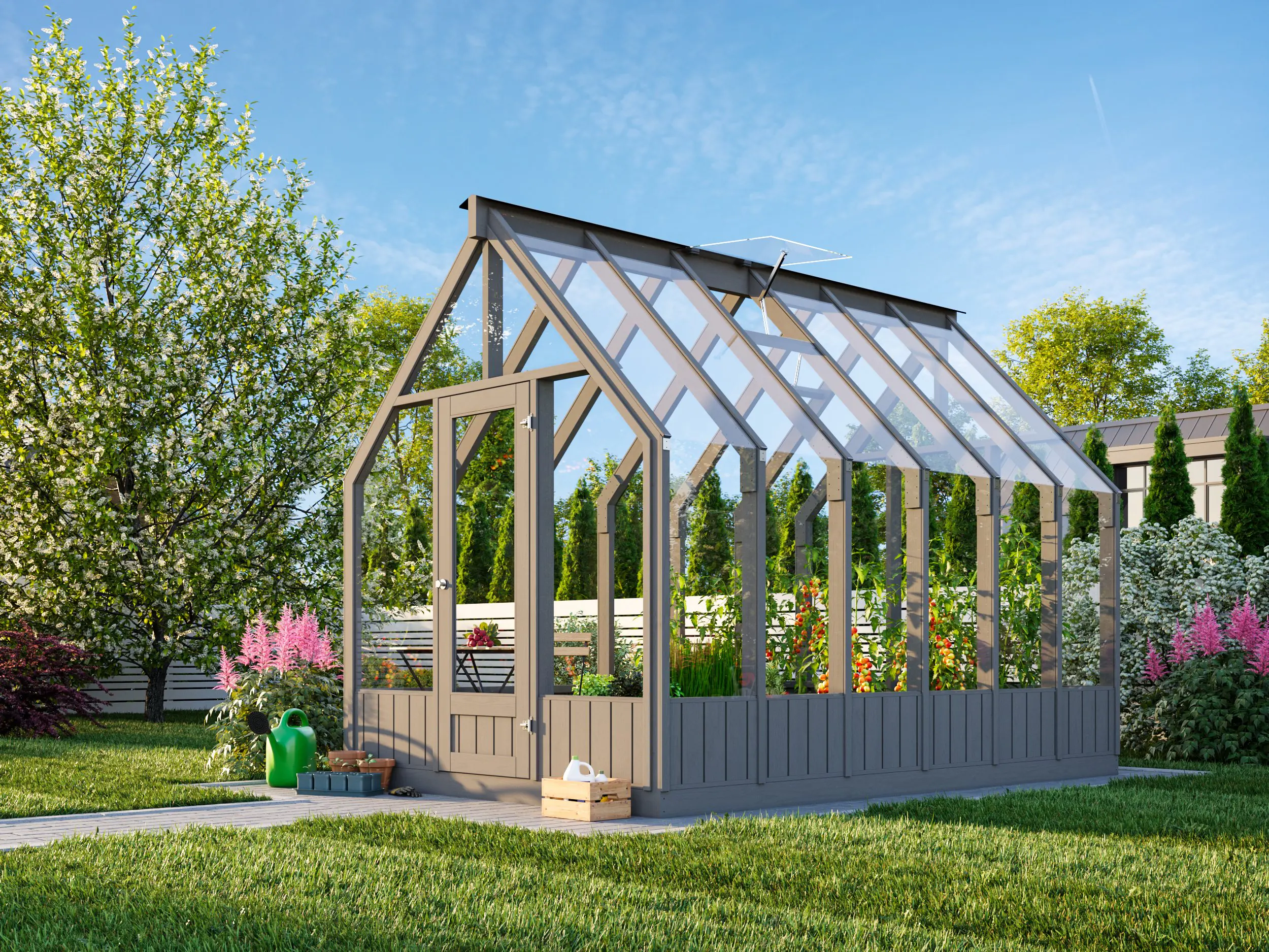 Palmako Gewächshaus Emilia 240 x 363 cm 8,2 m² 4 mm Glas  Palmako Gewächshaus Emilia 240 x 363 cm 8,2 m² 4 mm Glas