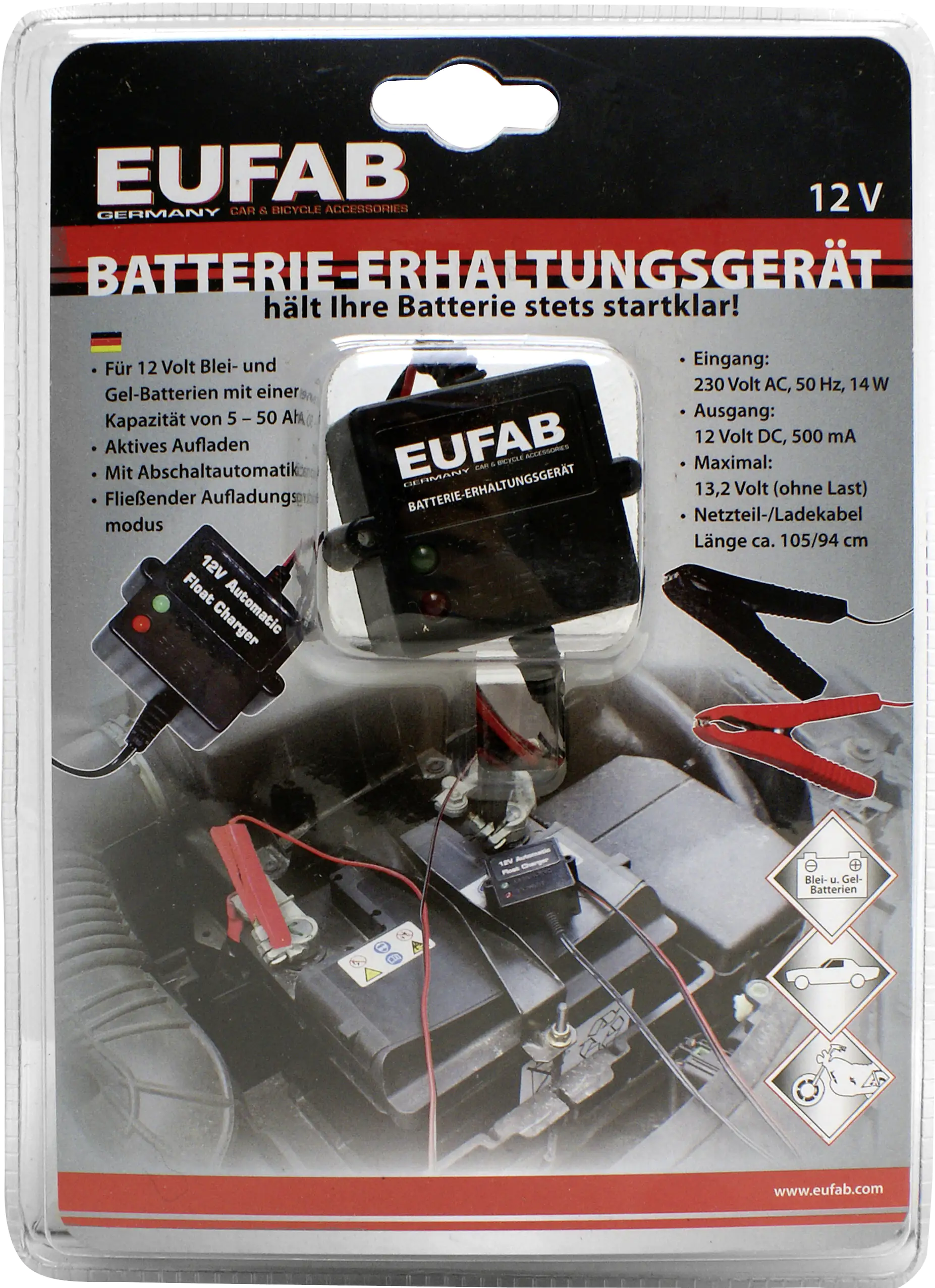 4017681165054_1220554 EUFAB Batterie-Erhaltungsgerät 12V 500mA