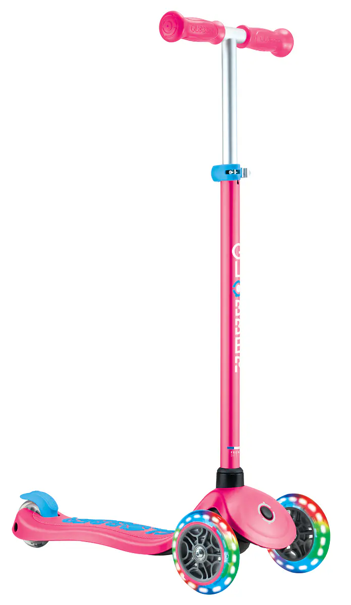 Globber Scooter für Kinder mit Leuchtrollen Primo Plus Lights fuchsia/pink
