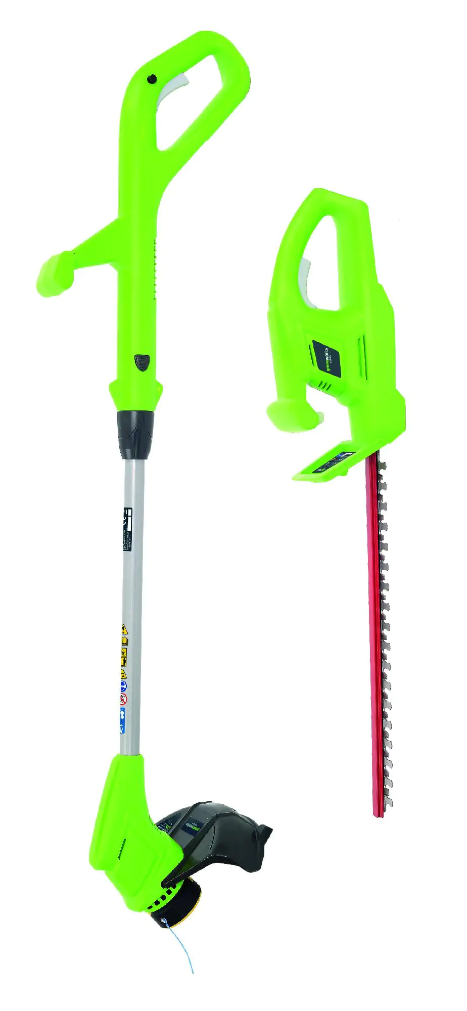 Greenworks Akku-Gartengeräte-Set 24 V Trimmer+ Heckenschere solo