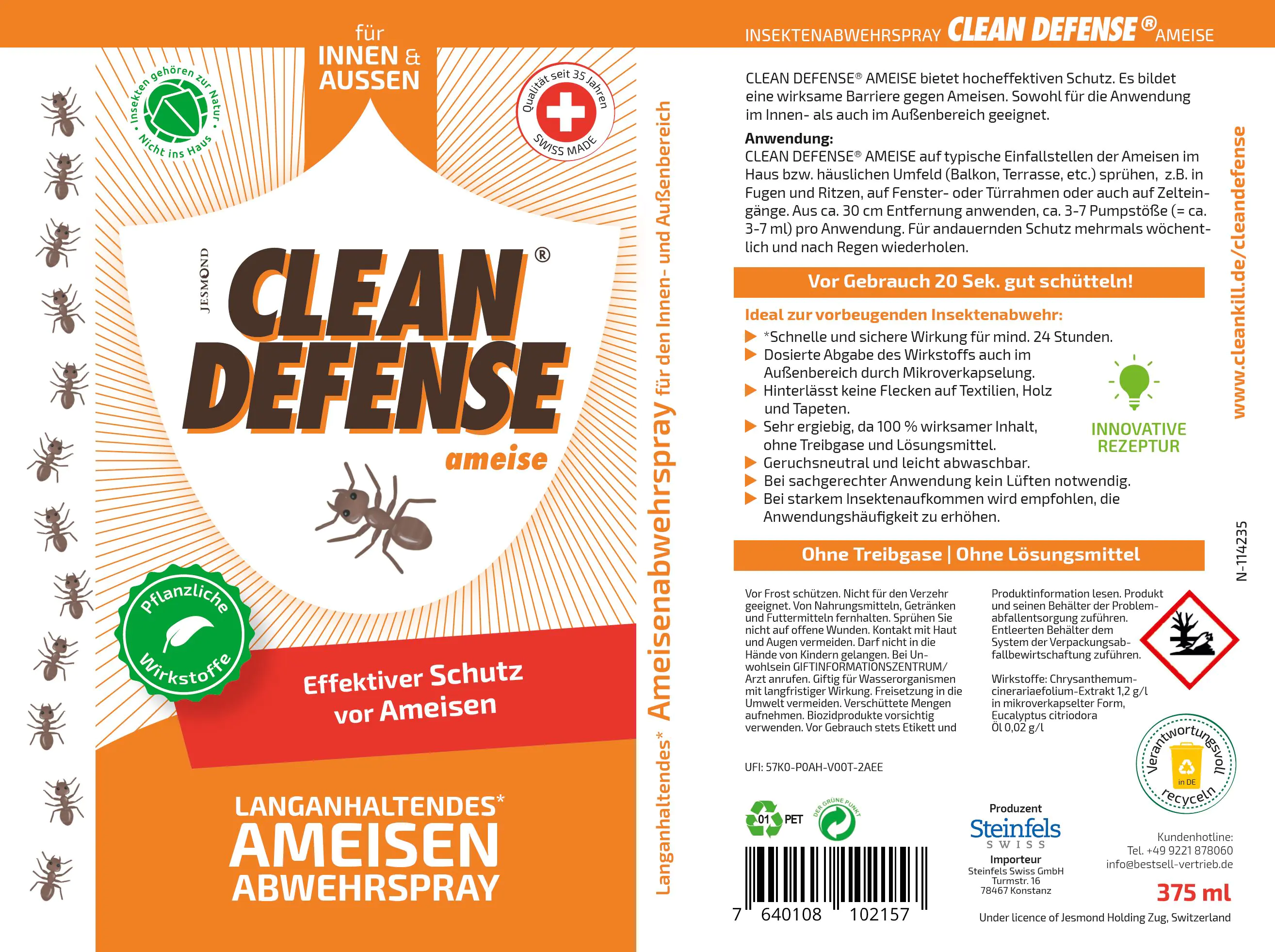 Clean Defense Ameisenspray 375 ml