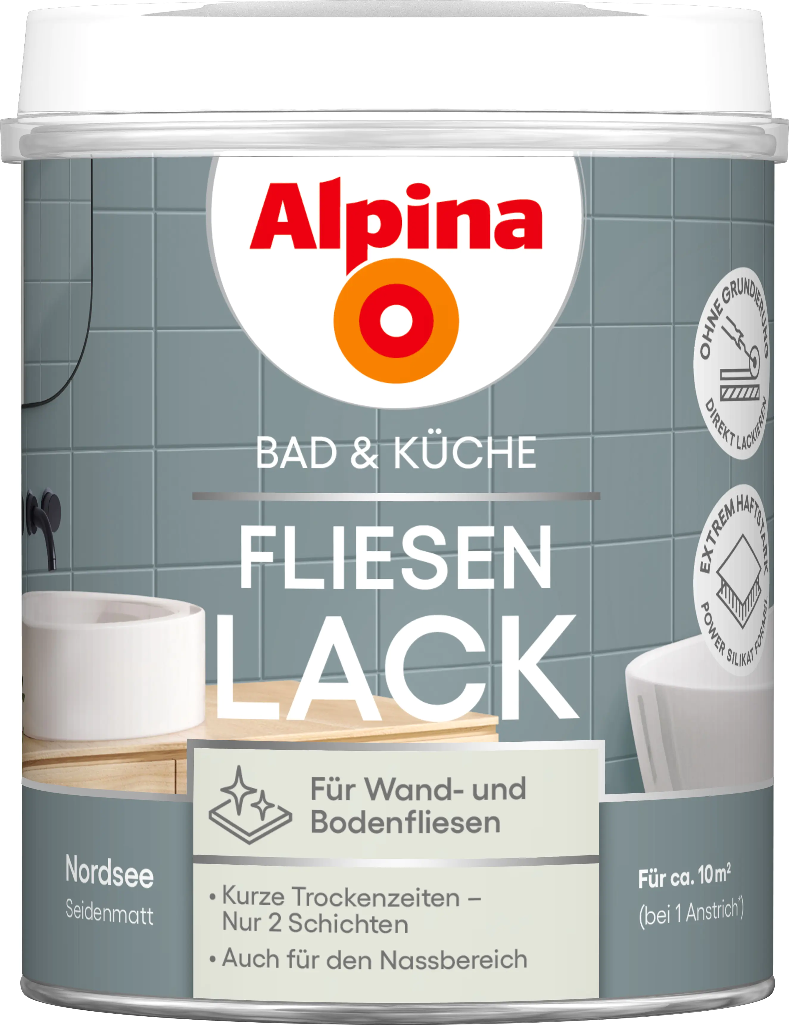 Alpina Fliesenlack Bad & Küche 2K Nordsee 750 ml