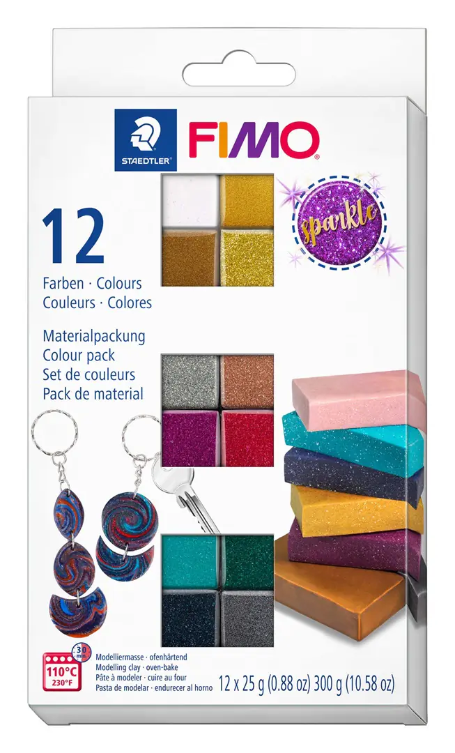 Fimo Modelliermasse effect sparkle Colour Pack 12 x 25 g