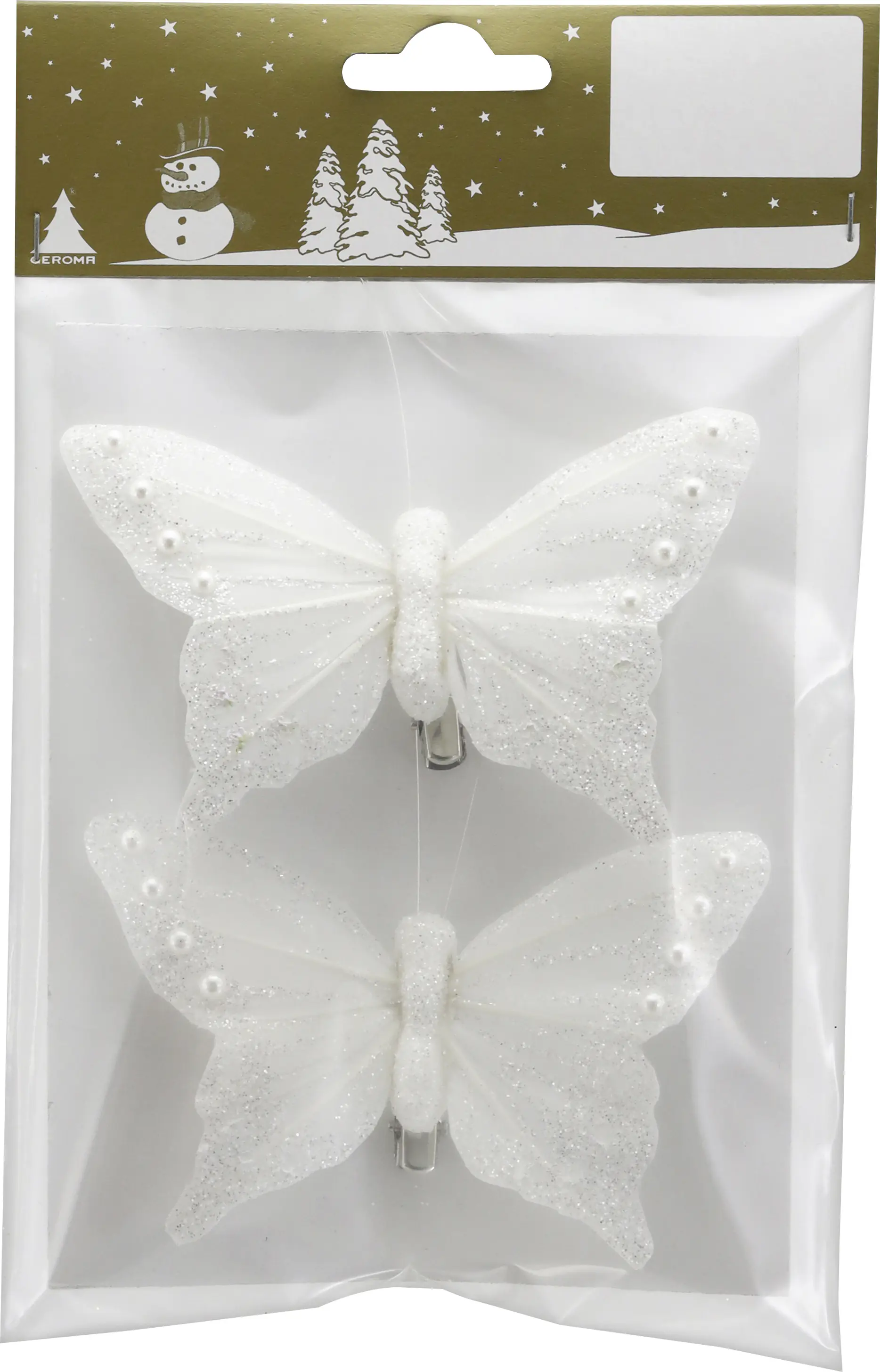 Dekofigur Schmetterling aus Kunststoff 10,5 x 7 cm weiß