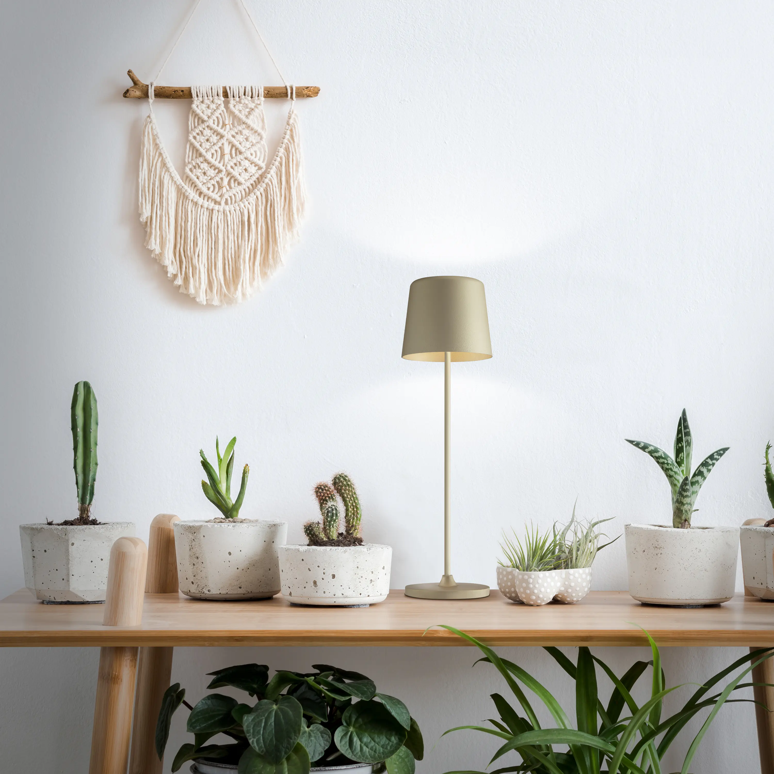 Brilliant LED Tischleuchte Kaami 2W 37 cm Metall cappuccino matt warmweiß