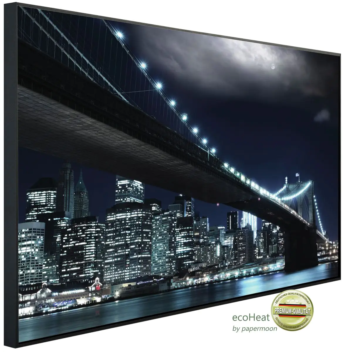 papermoon Infrarotheizkörper EcoHeat 60x120 cm 1000 Watt, Brooklyn Brücke
