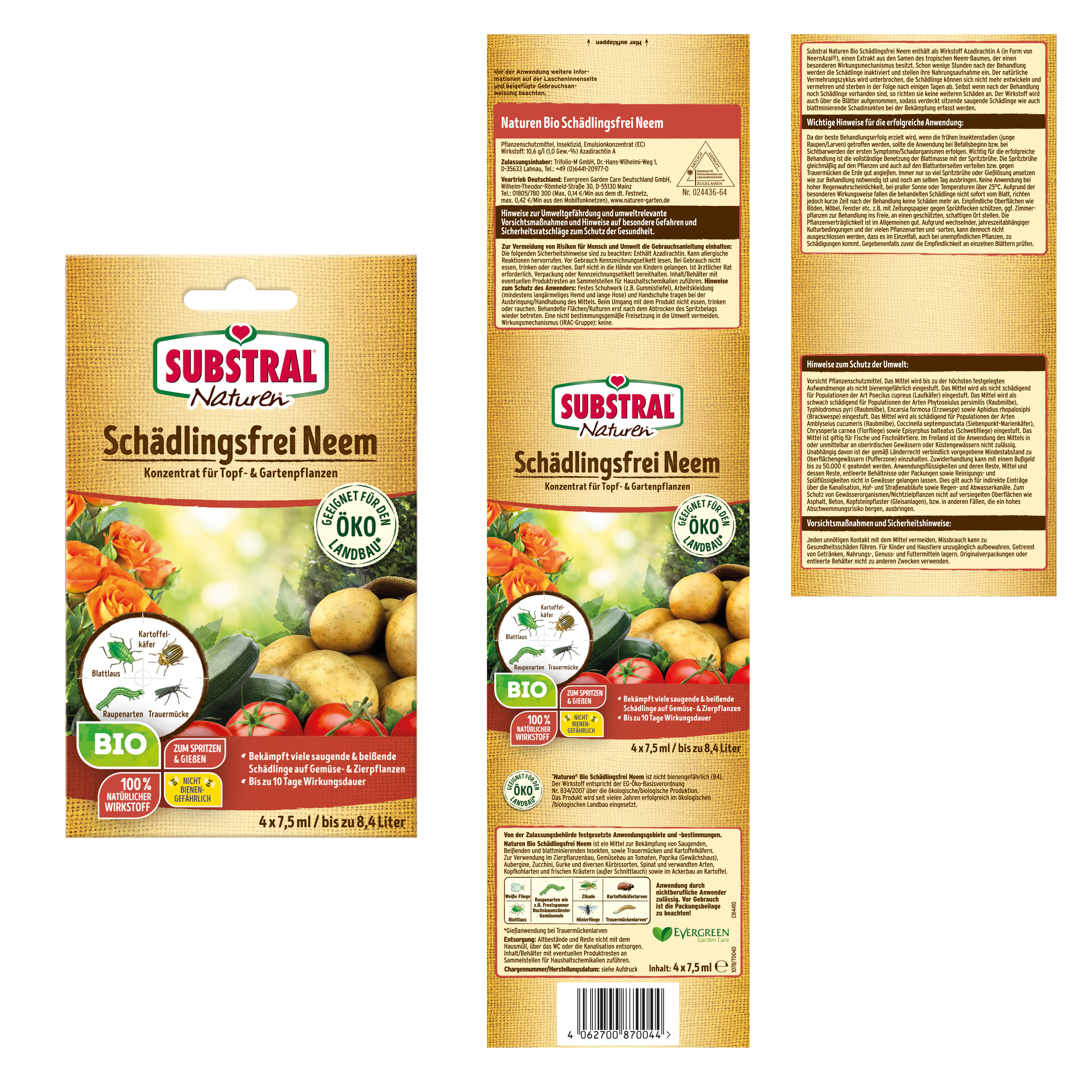 Naturen Bio Neem Schädlingsfrei 4 x 7,5 ml