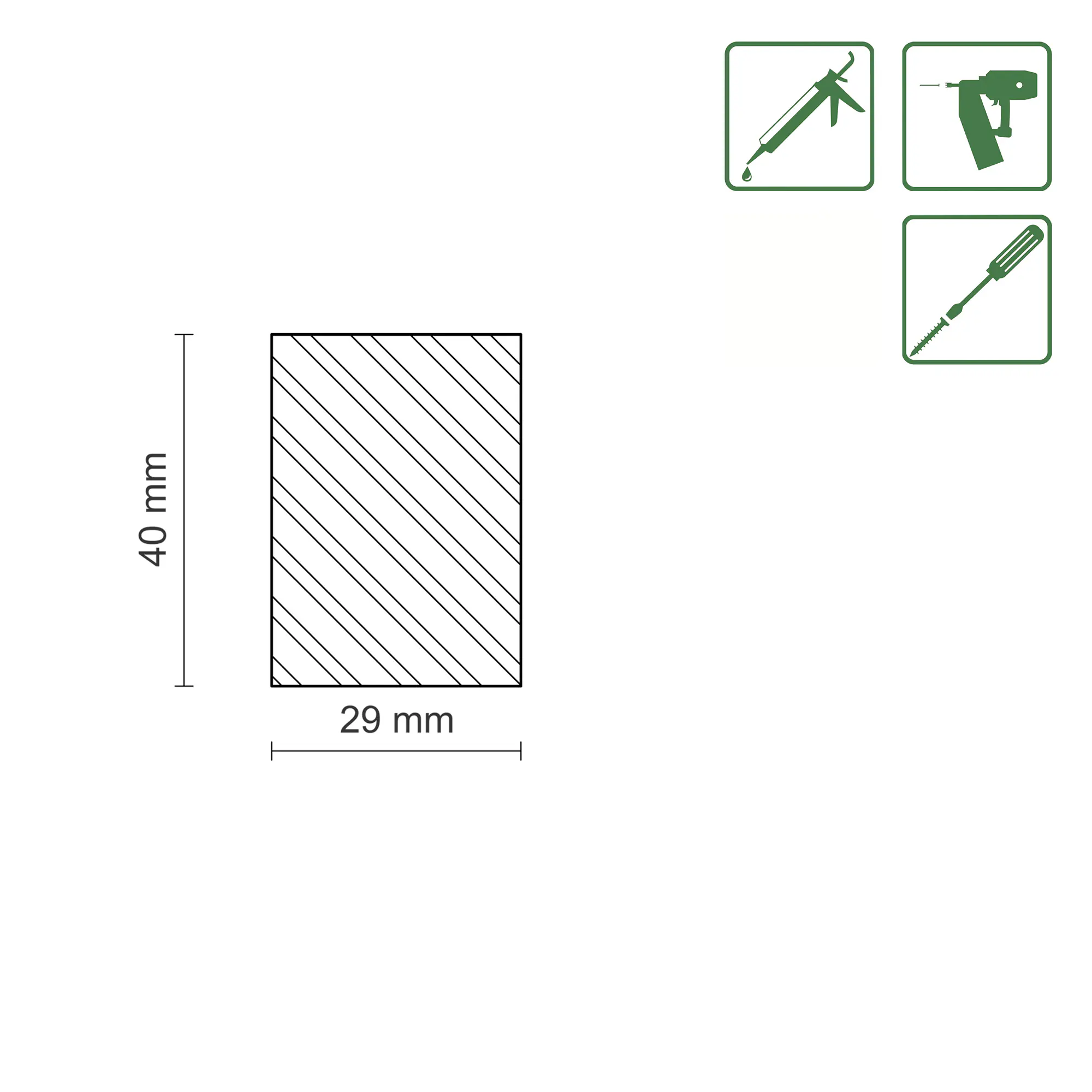 FN Neuhofer Flachleiste 95 cm 40 x 29 mm Buche