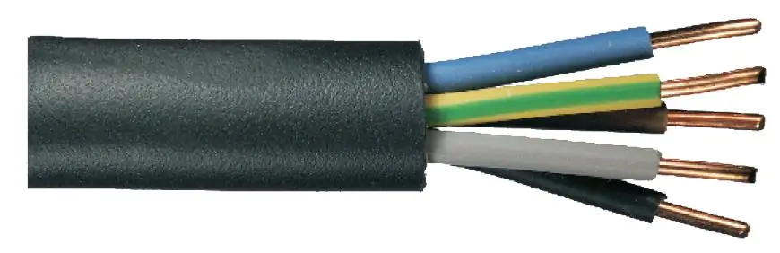 Erdkabel NYY-J 5 x 2,5 - 1 Meter, schwarz Erdkabel NYY-J 5 x 2,5 - 1 Meter, schwarz