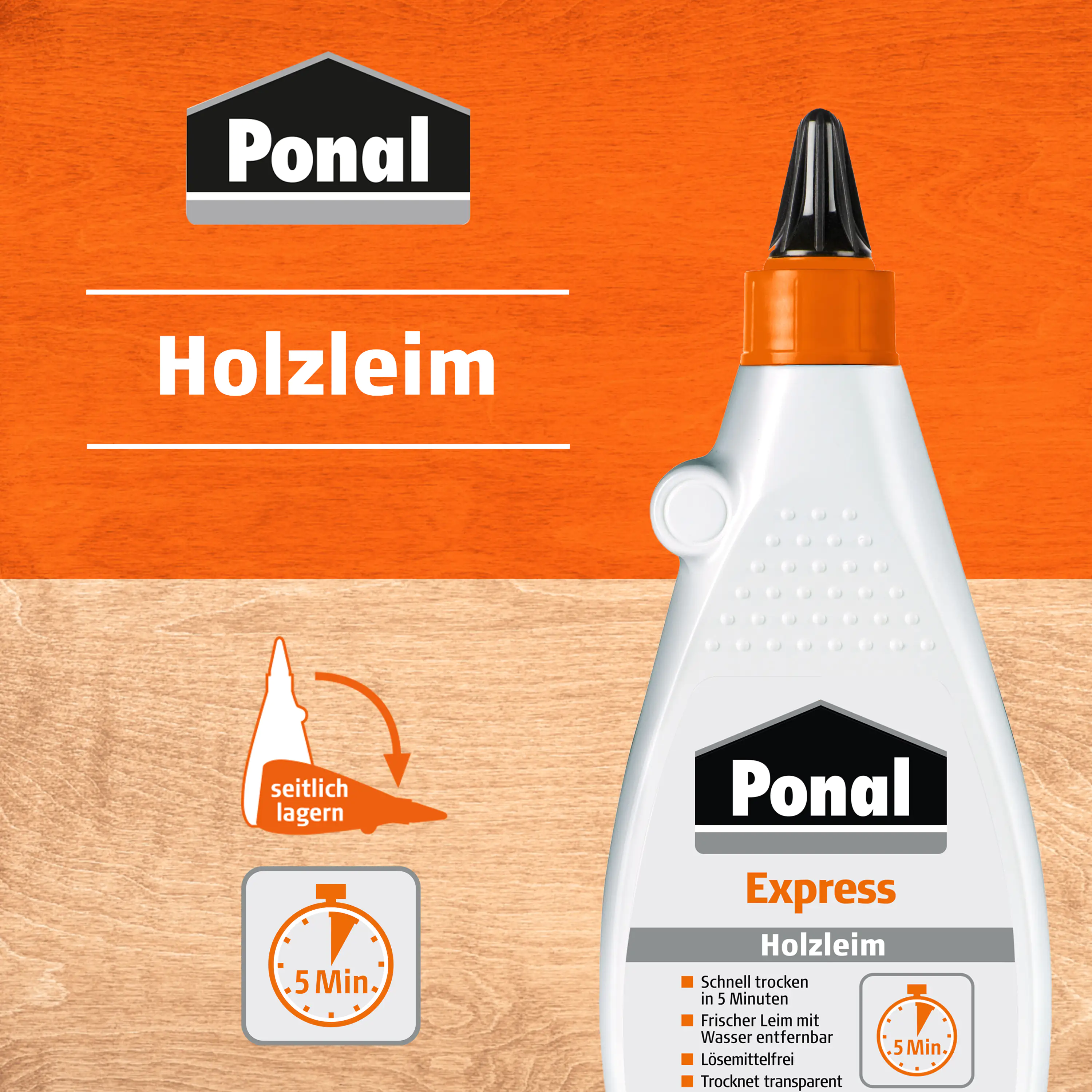 Ponal Holzleim Express 225 g Flasche, transparent