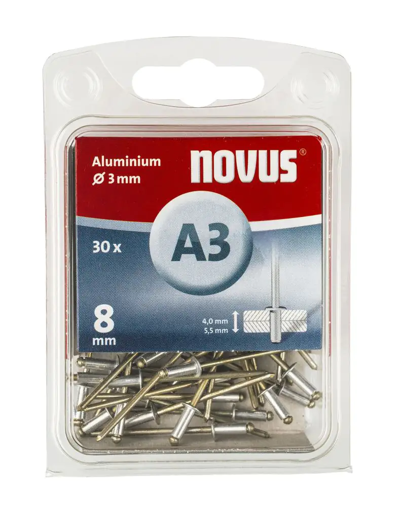 Novus Blindnieten Typ A3/8 Aluminium 30 Stück