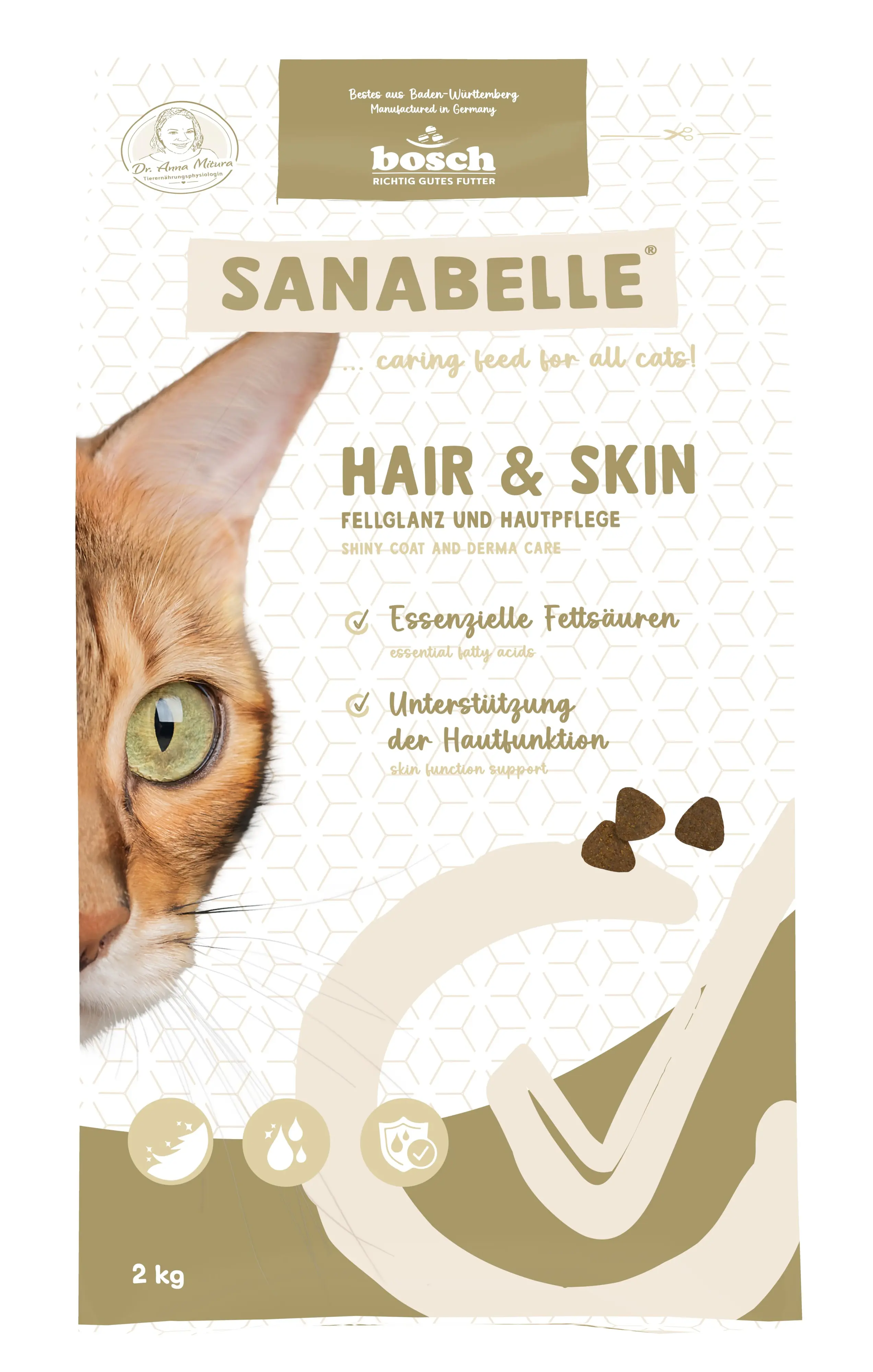 Sanabelle Katzentrockenfutter Adult Hair & Skin mit Geflügel & Lachsöl für Katzen mit empfindlicher Haut 2 kg Sanabelle Katzentrockenfutter Adult Hair & Skin mit Geflügel & Lachsöl für Katzen mit empfindlicher Haut 2 kg