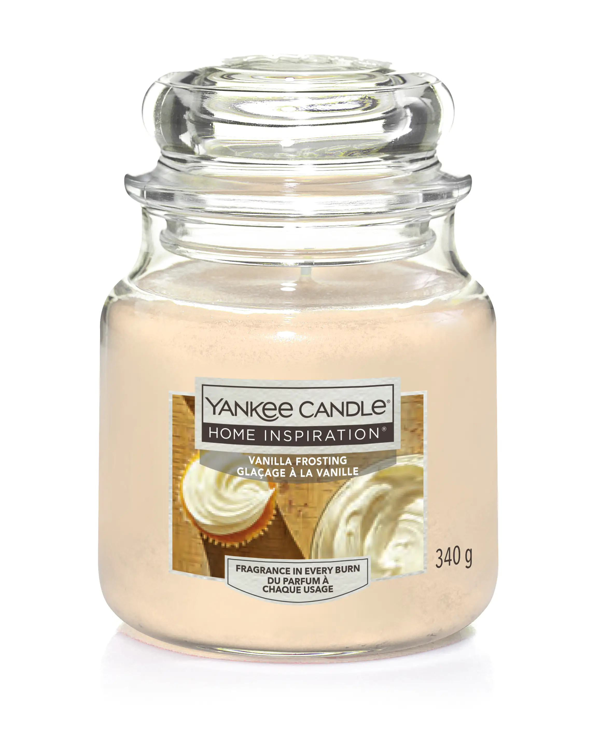 Yankee Candle Duftkerze Mittleres Glas Vanilla Frosting 340 g, creme