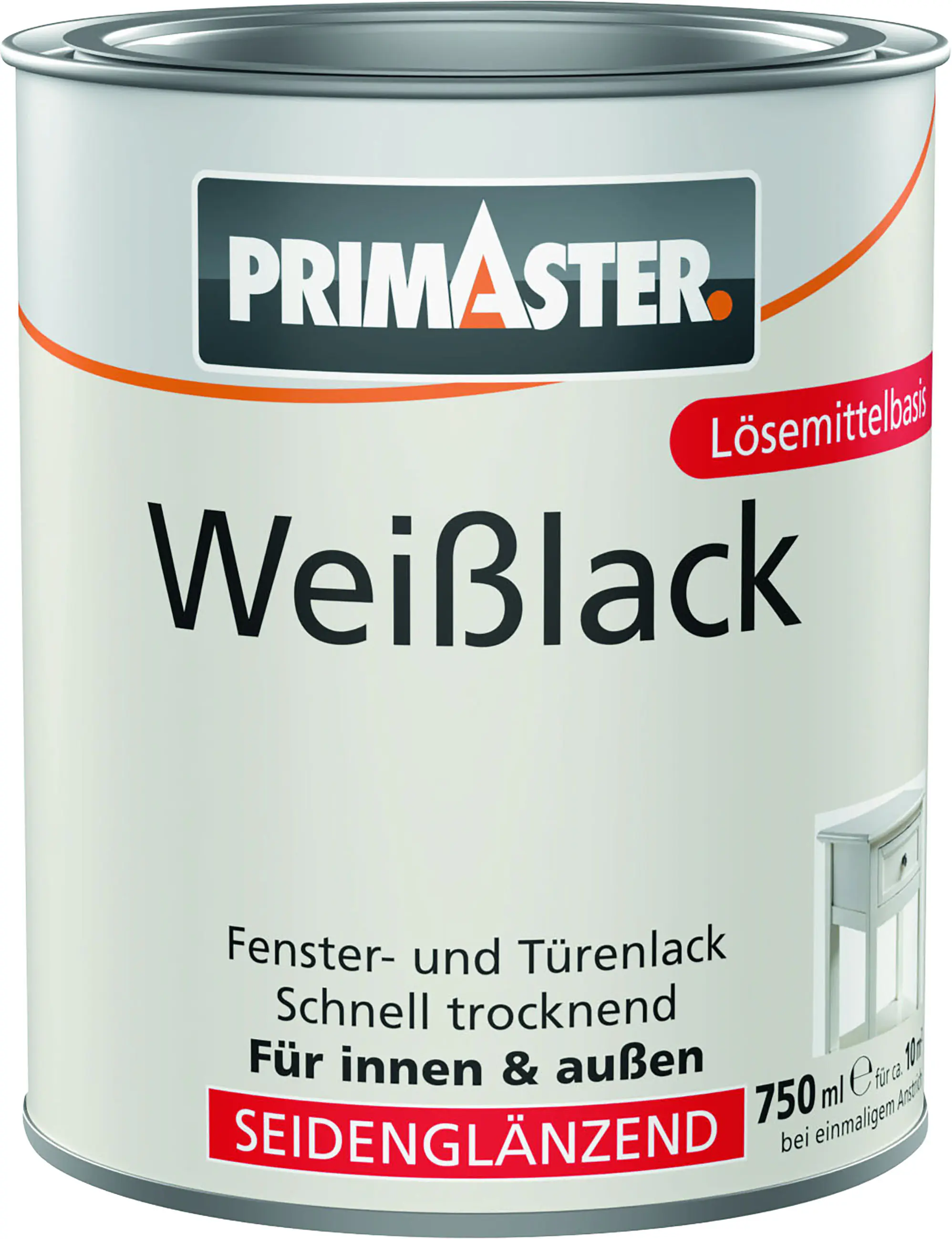 Primaster Weißlack seidenmatt 750 ml weiß