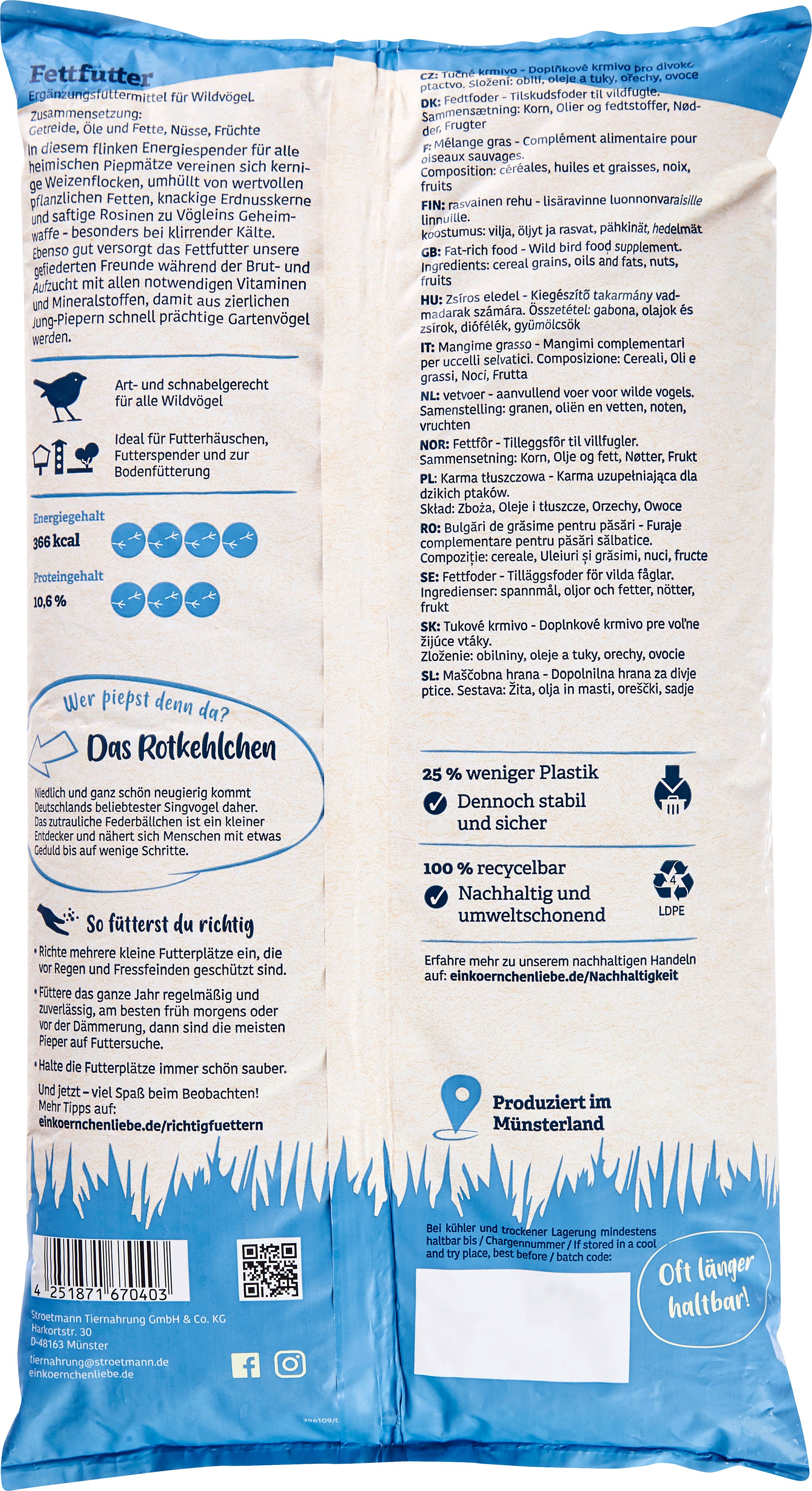 Elles Wildvogelfutter Fettfutter 2,5 kg