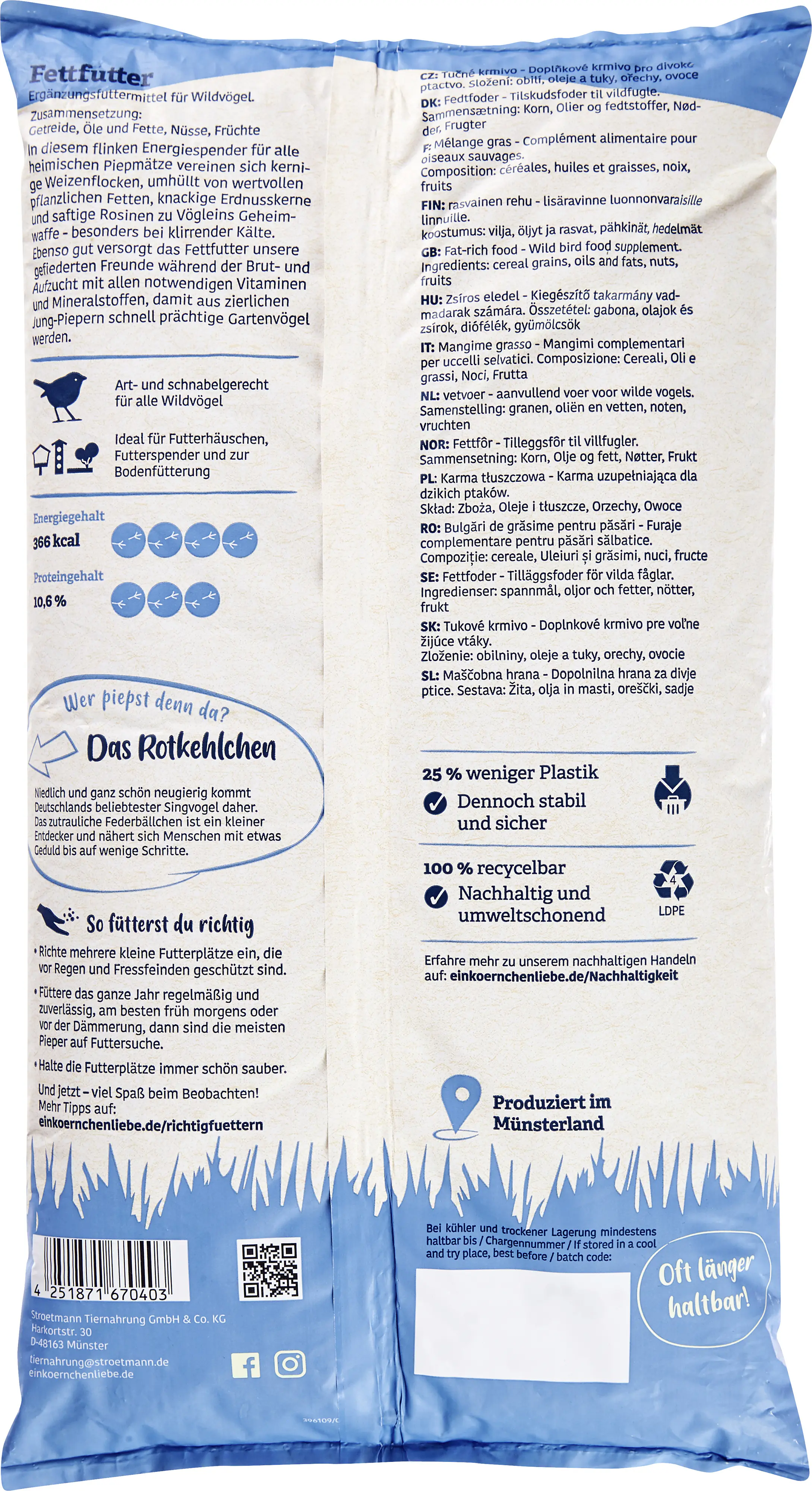 Elles Wildvogelfutter Fettfutter 2,5 kg