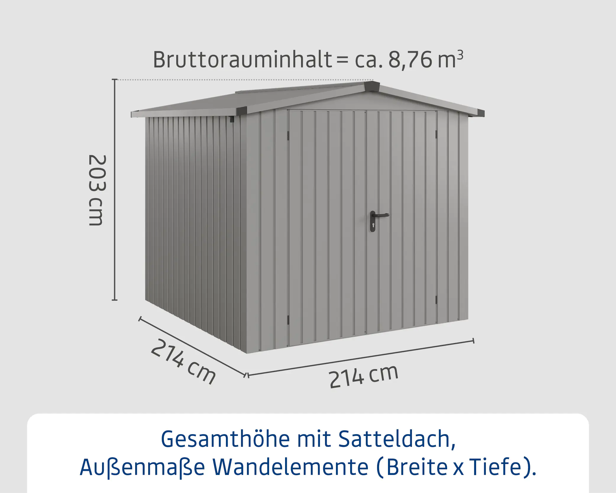 EcoStar Metallgerätehaus Euroline ESD5 aluminiumgrau 214 x 214 cm 2-flg. EcoStar Metallgerätehaus Euroline ESD5 aluminiumgrau 214 x 214 cm 2-flg.