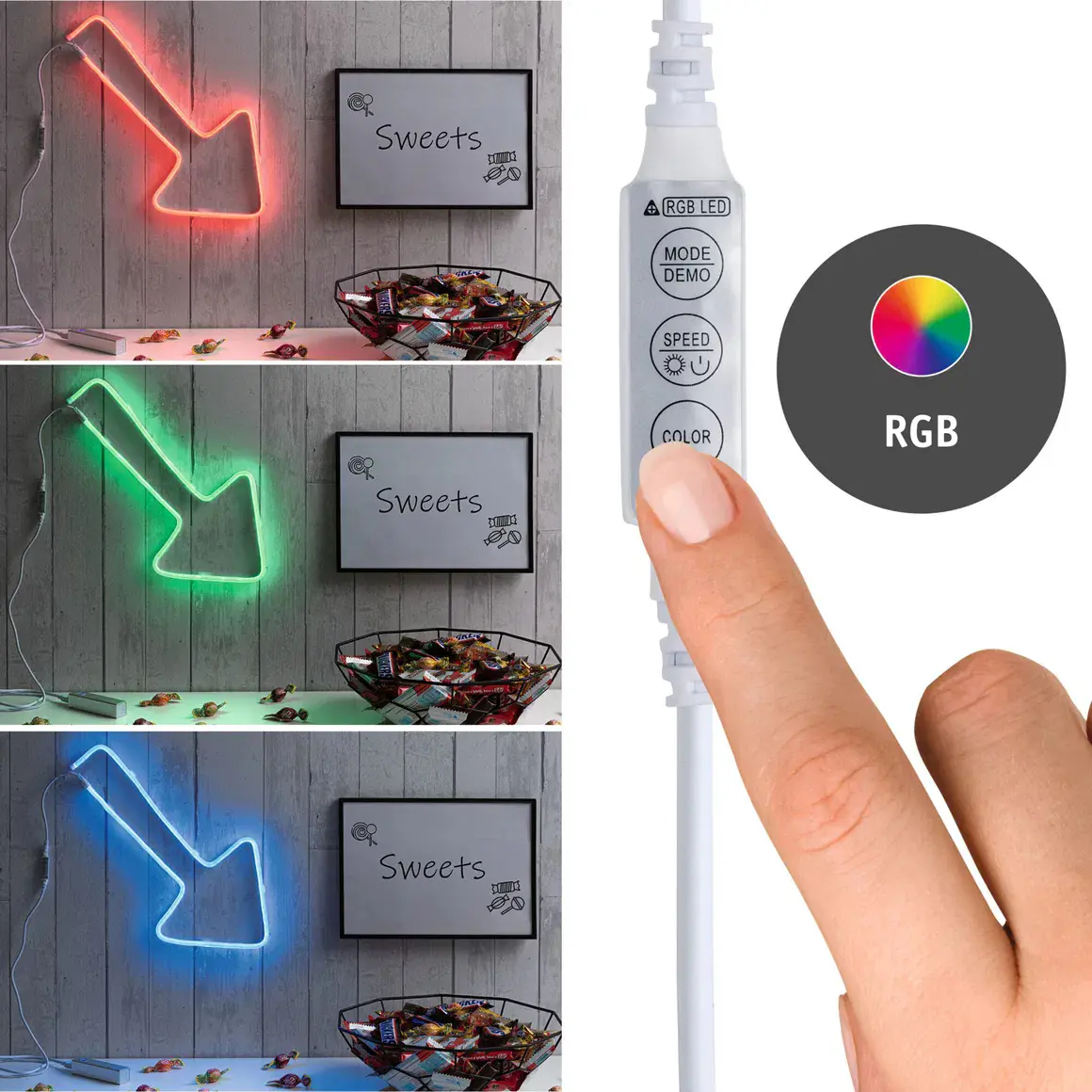 Paulmann LED-Streifen Neon Colorflex Flamingo 1 m 5 W RGBW weiß dimmbar