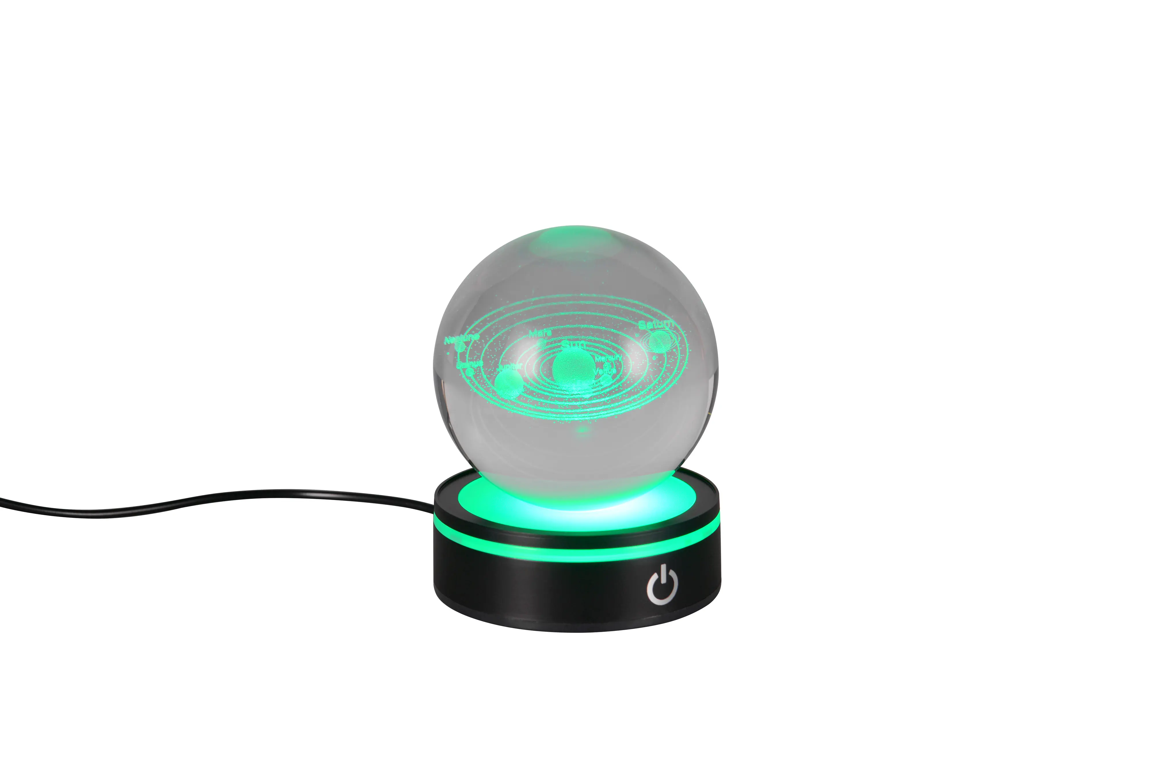 Reality LED-Tischleuchte Rosebud Fun Planeten Ø 8 cm  kaltweiß schwarz matt