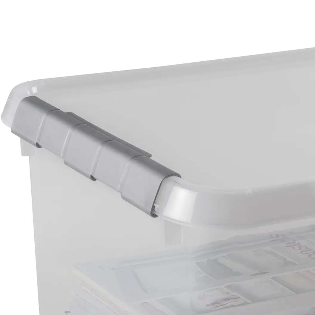Sunware Comfort line Aufbewahrungsbox 3er-Set für 15L transparent metallfarbig Sunware Comfort line Aufbewahrungsbox 3er-Set für 15L transparent metallfarbig