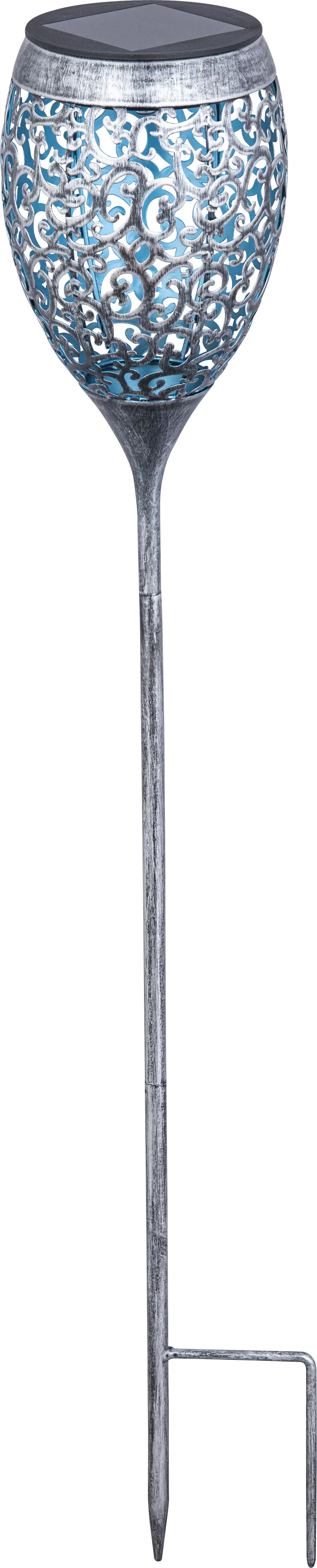 TrendLine LED Solarfackel Ornament 75,5 cm silber