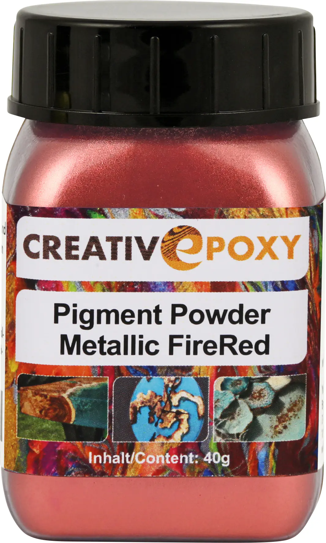 Pigment Pulver Fire Red 40 g Metallic Effekt