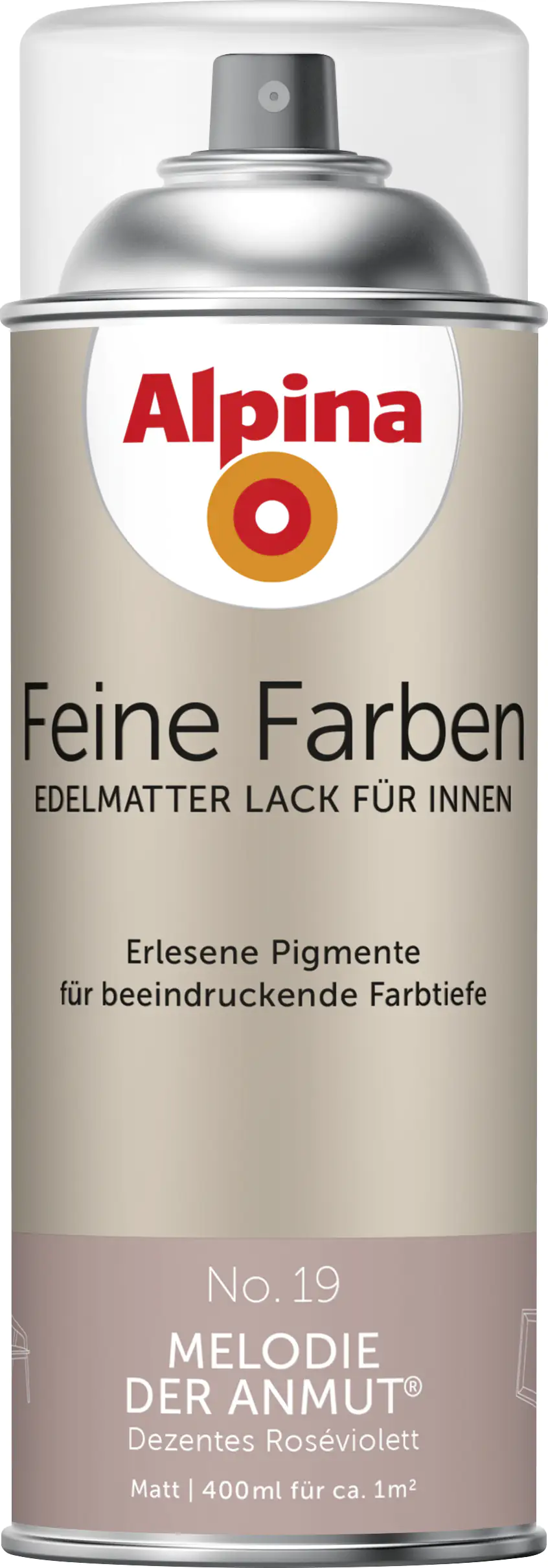 4001244764662 Alpina Feine Farben Sprühlack No. 19 Melodie der Anmut  roséviolett edelmatt 400 ml