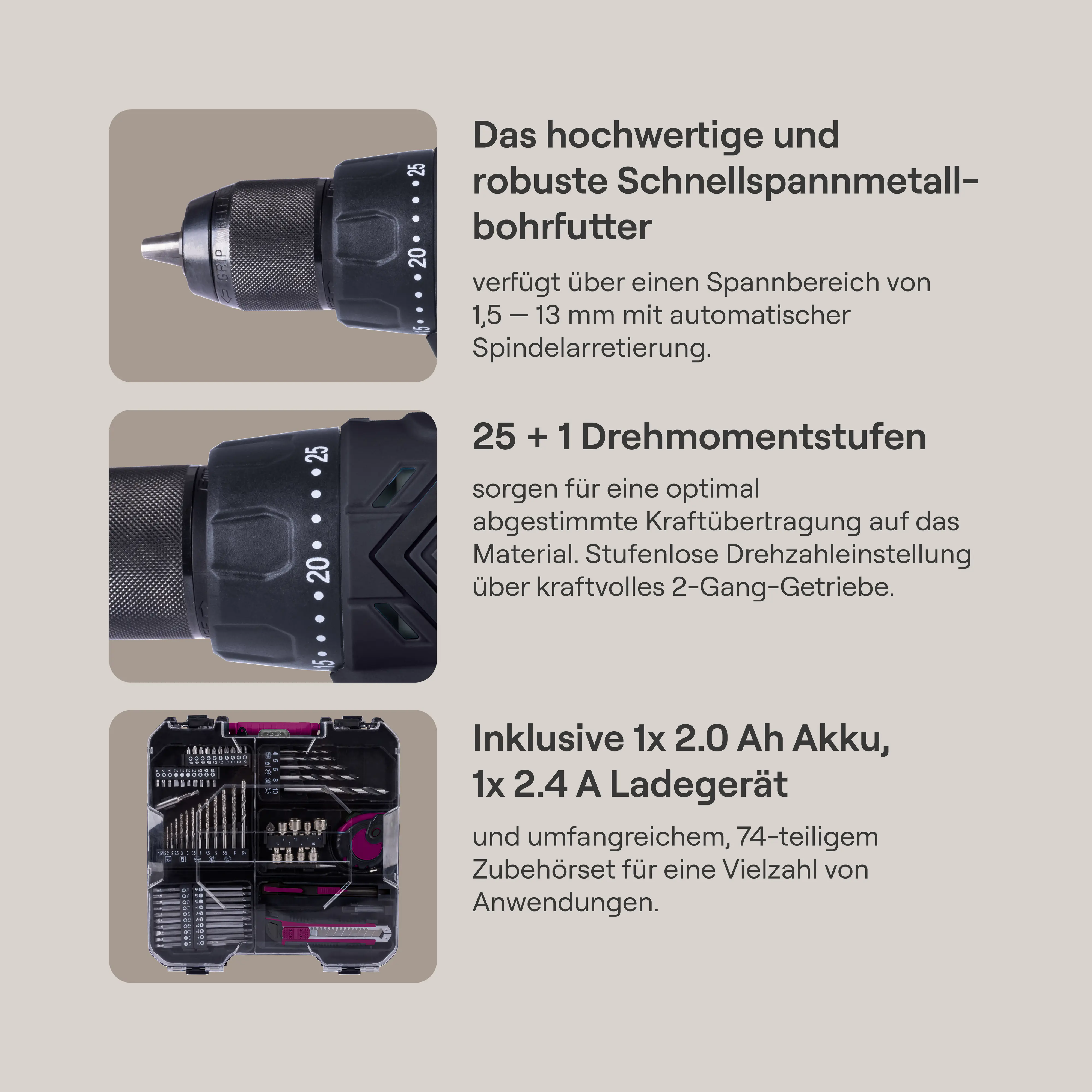Gomag Akku-Bohrschrauber-Set GO-ASK74/1 20 V Mobile Werkstatt Akku & Ladegerät Gomag Akku-Bohrschrauber-Set GO-ASK74/1 20 V Mobile Werkstatt Akku & Ladegerät