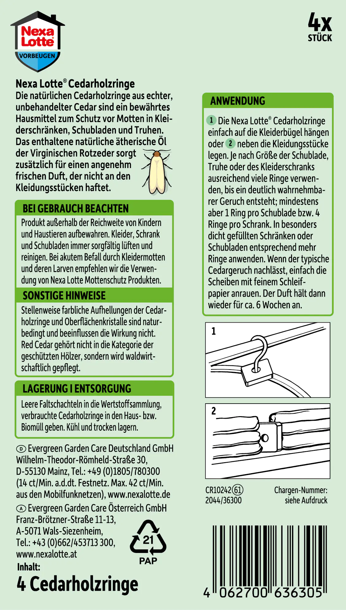 Nexa Lotte Cedarholz-Ringe 4 Stück