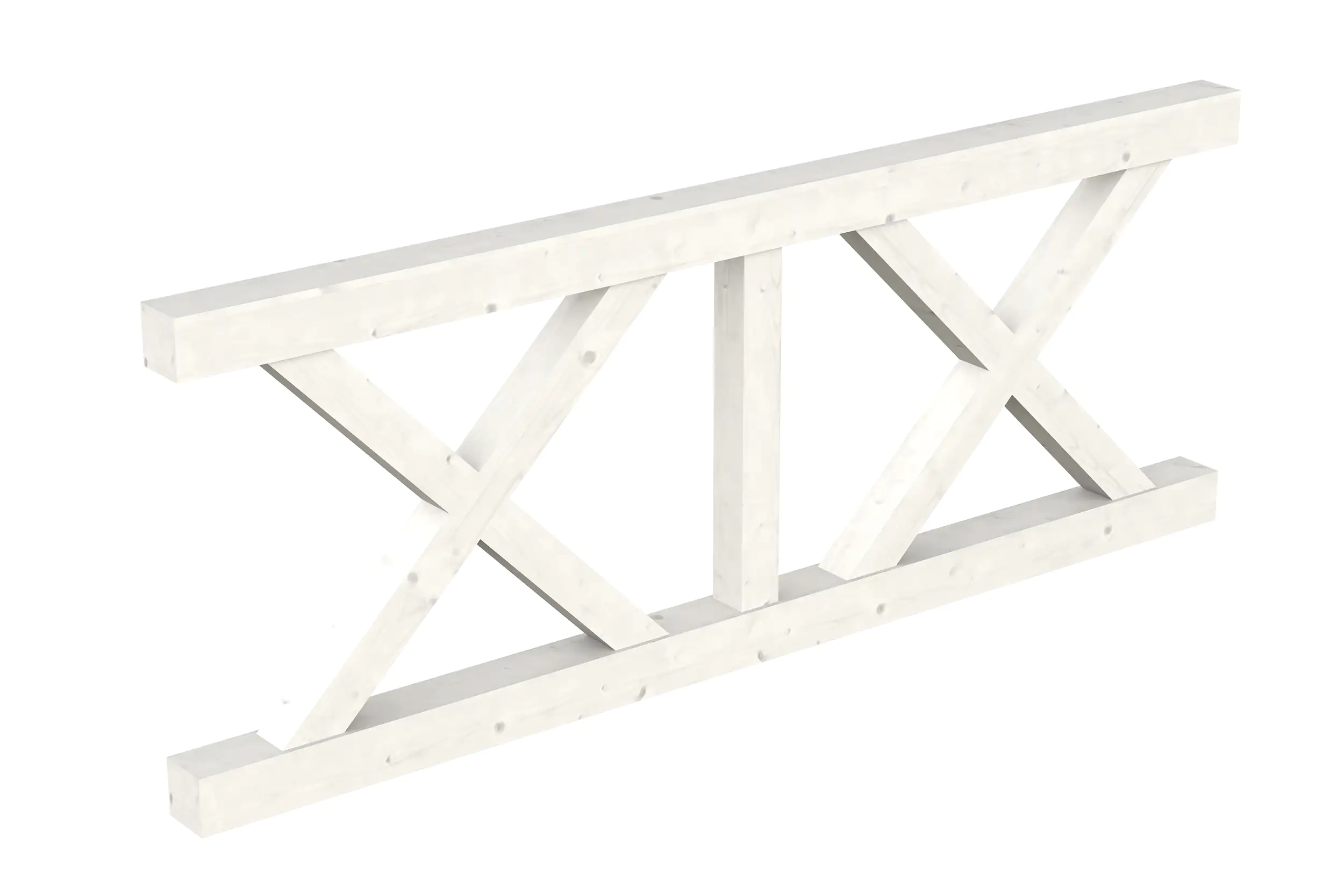 SKAN HOLZ Brüstung Andreaskreuz 220 x 84 cm, Fichte, lasiert in Weiß