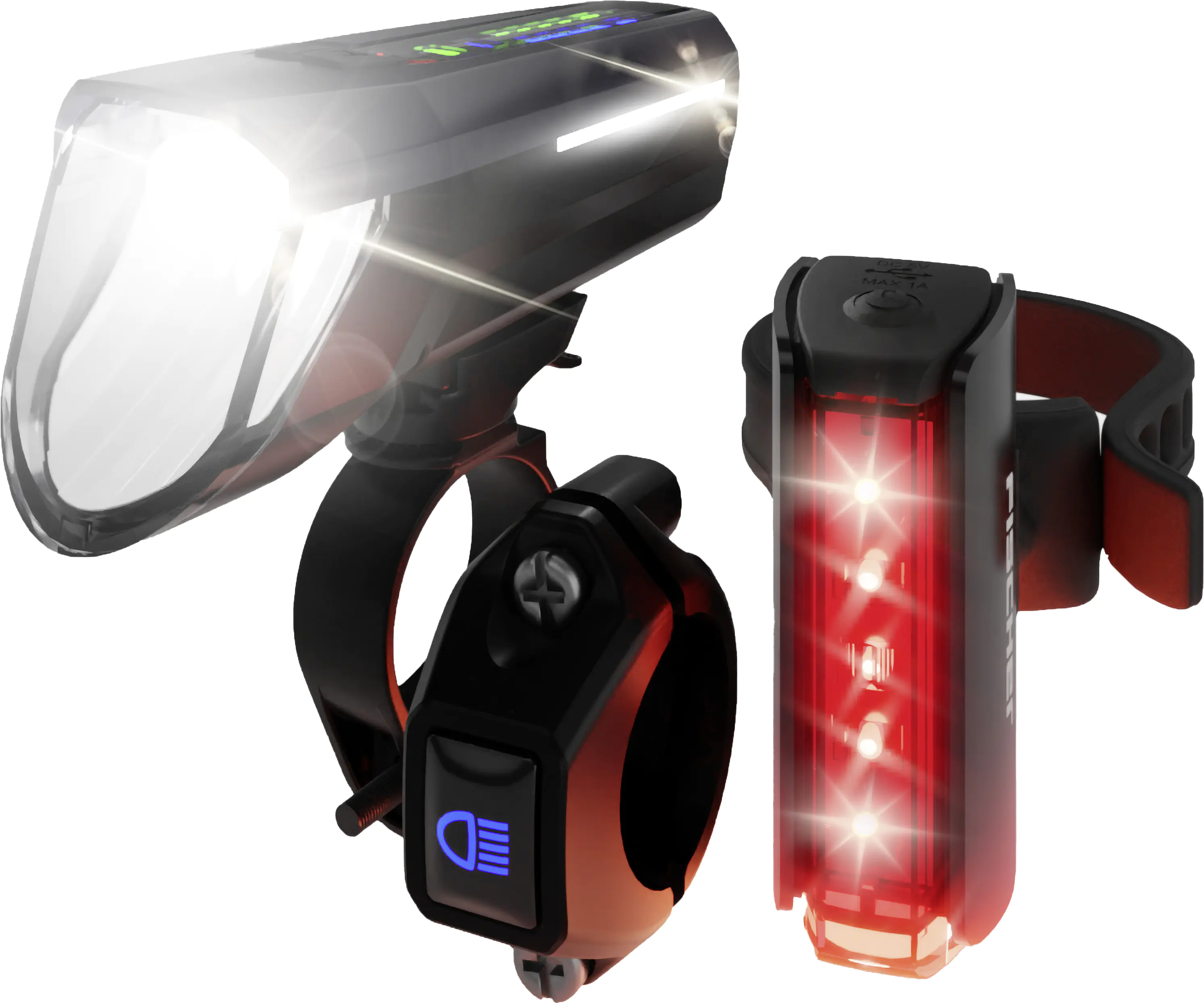 Fischer LED Akku Beleuchtungsset mit Fernlicht, Bodenbeleuchtung und Stopplicht Fischer LED Akku Beleuchtungsset mit Fernlicht, Bodenbeleuchtung und Stopplicht