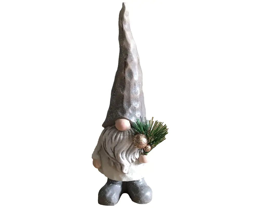4333692394918 TrendLine Dekofigur Wichtel 26 cm grau weiß