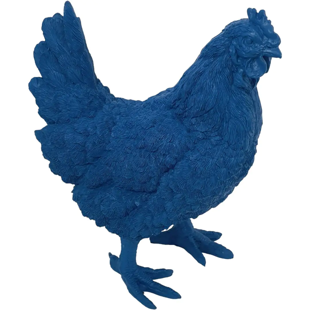 Dekofigur Henne stehend 37 x 30 x 17 cm blau