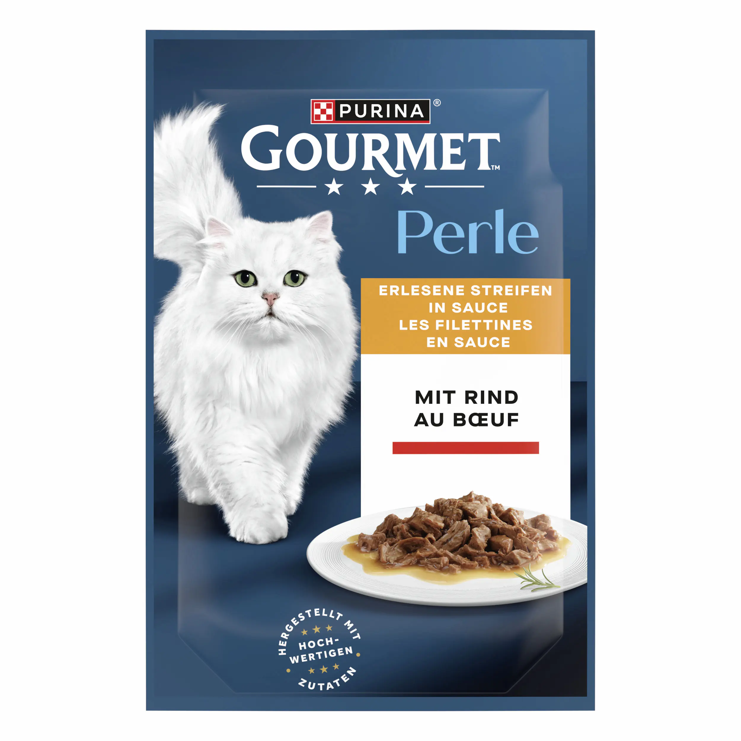 Gourmet Perle Erlesene Streifen mit Rind 85 g