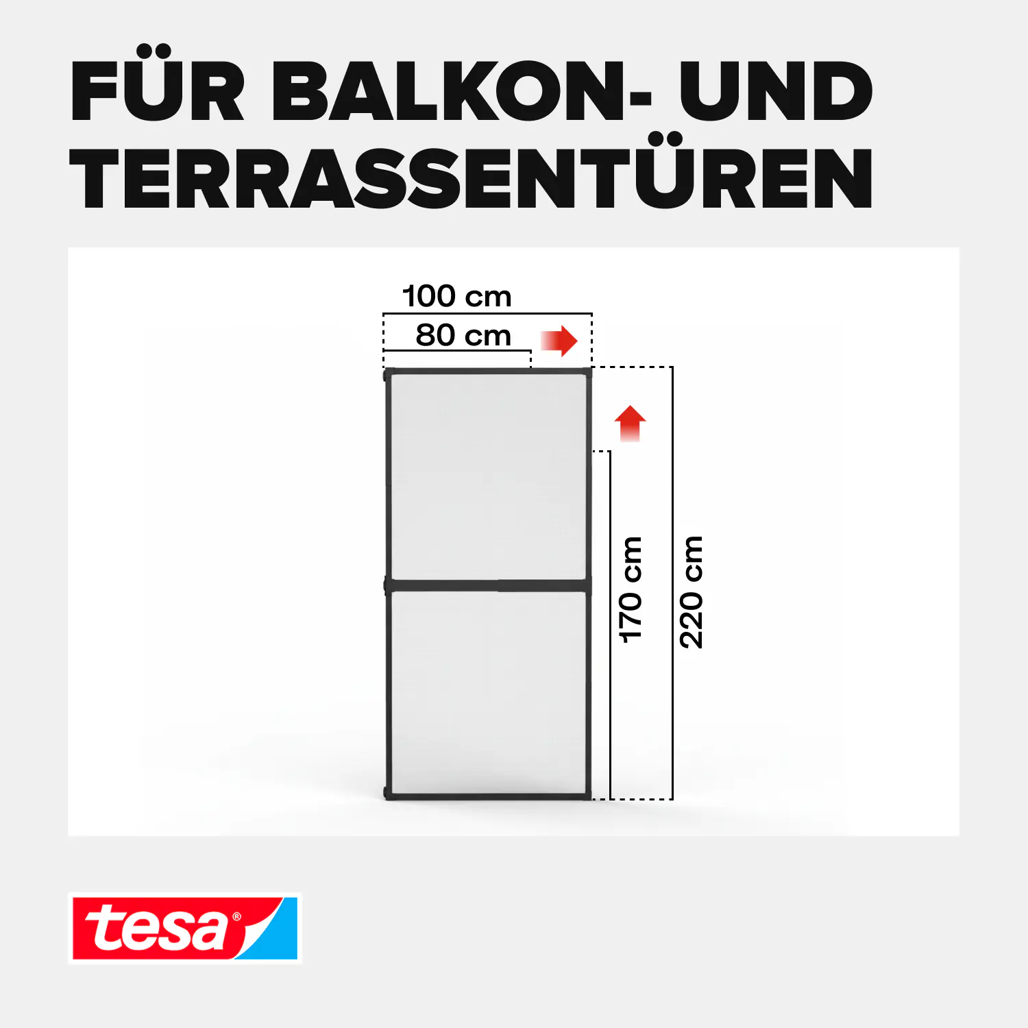 tesa Fliegenschutz-Tür FALT 100 x 220 cm anthrazit/anthrazit kürzbar