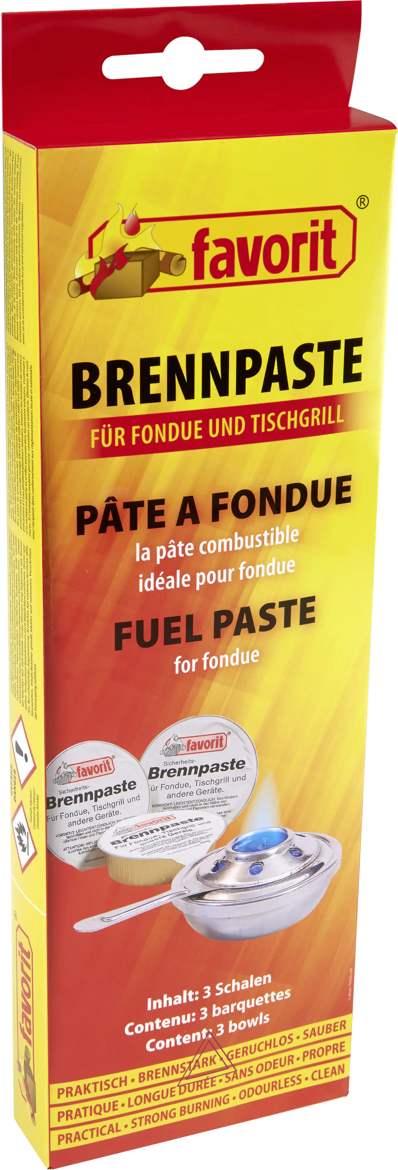 Favorit Sicherheitsbrennpaste 3 x 80g Packung