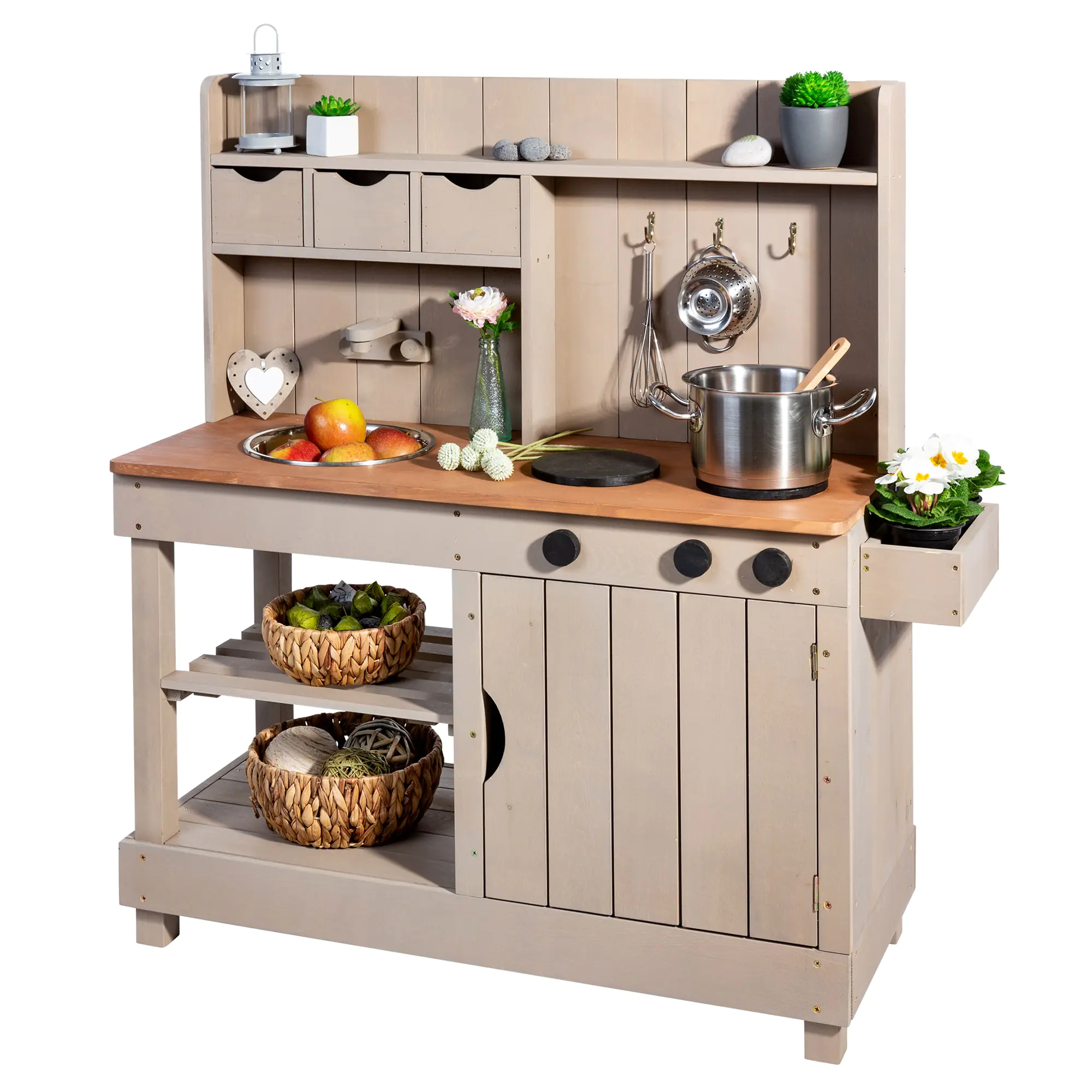 Muddy Buddy Matschküche Explorer warmgrau 102 x 40 x 105 cm Muddy Buddy Matschküche Explorer warmgrau 102 x 40 x 105 cm