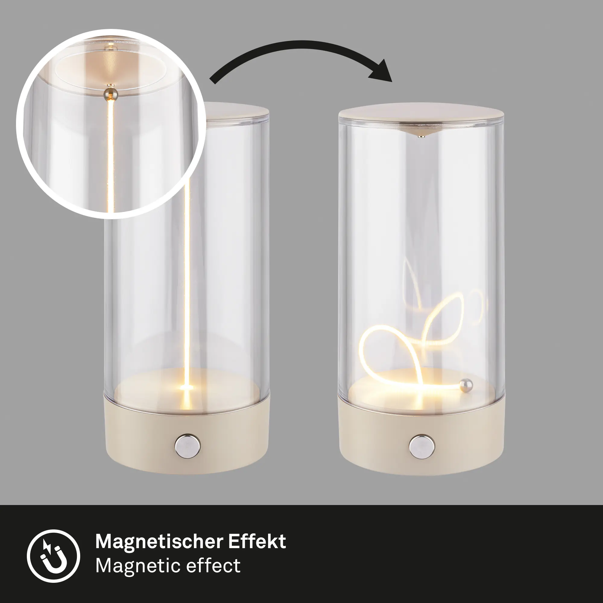 Briloner LED Akku-Tischleuchte Wiggle beige 15 cm warmweiß dimmbar Briloner LED Akku-Tischleuchte Wiggle beige 15 cm warmweiß dimmbar