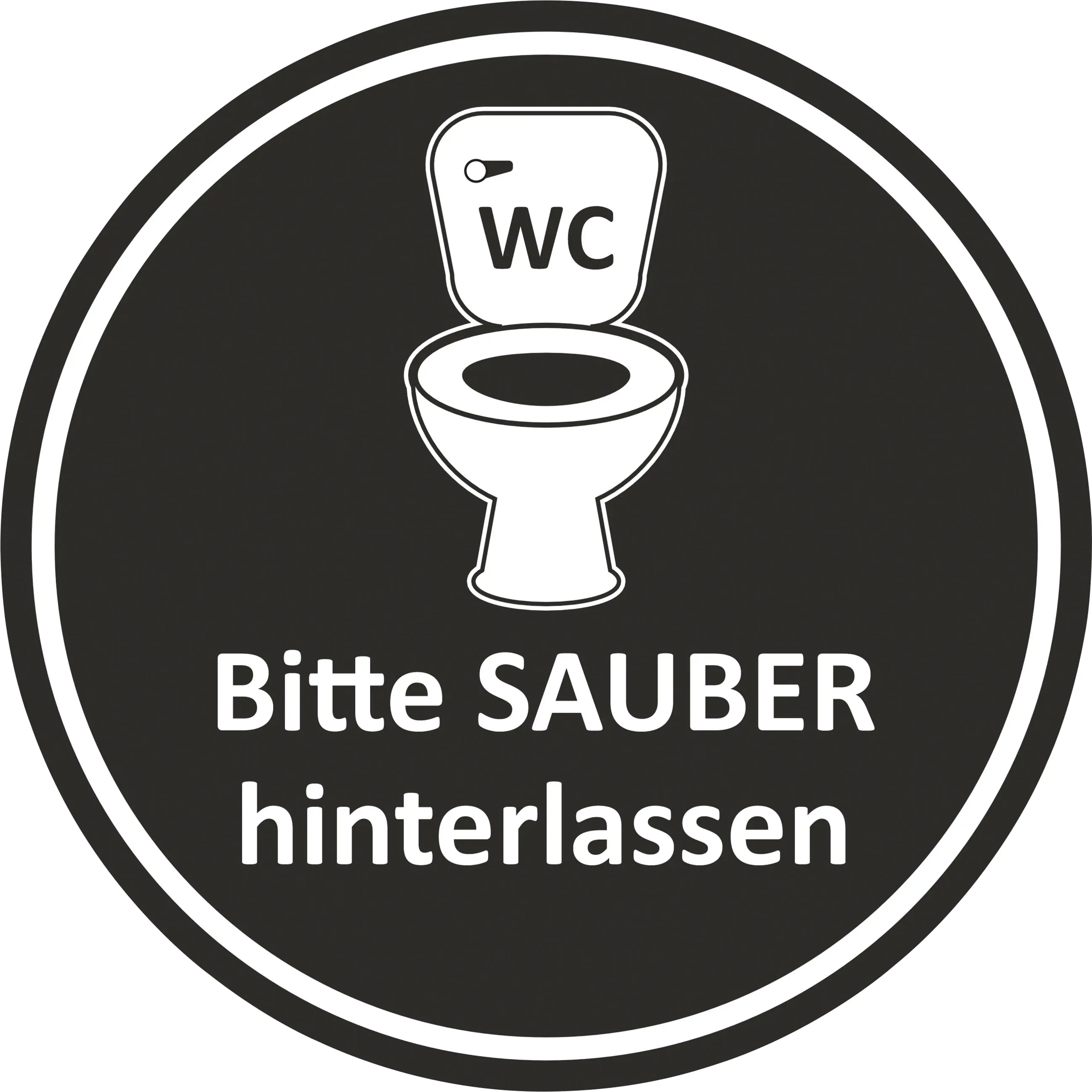 Hermann Schütz PVC-Schild WC bitte sauber hinterlassen 9 cm